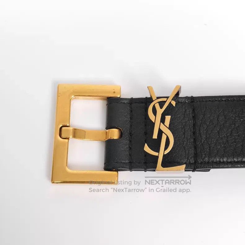 Saint Laurent Paris Saint Laurent Paris Black Gold Buckle Belt i Size ONE SIZE - 8 Thumbnail