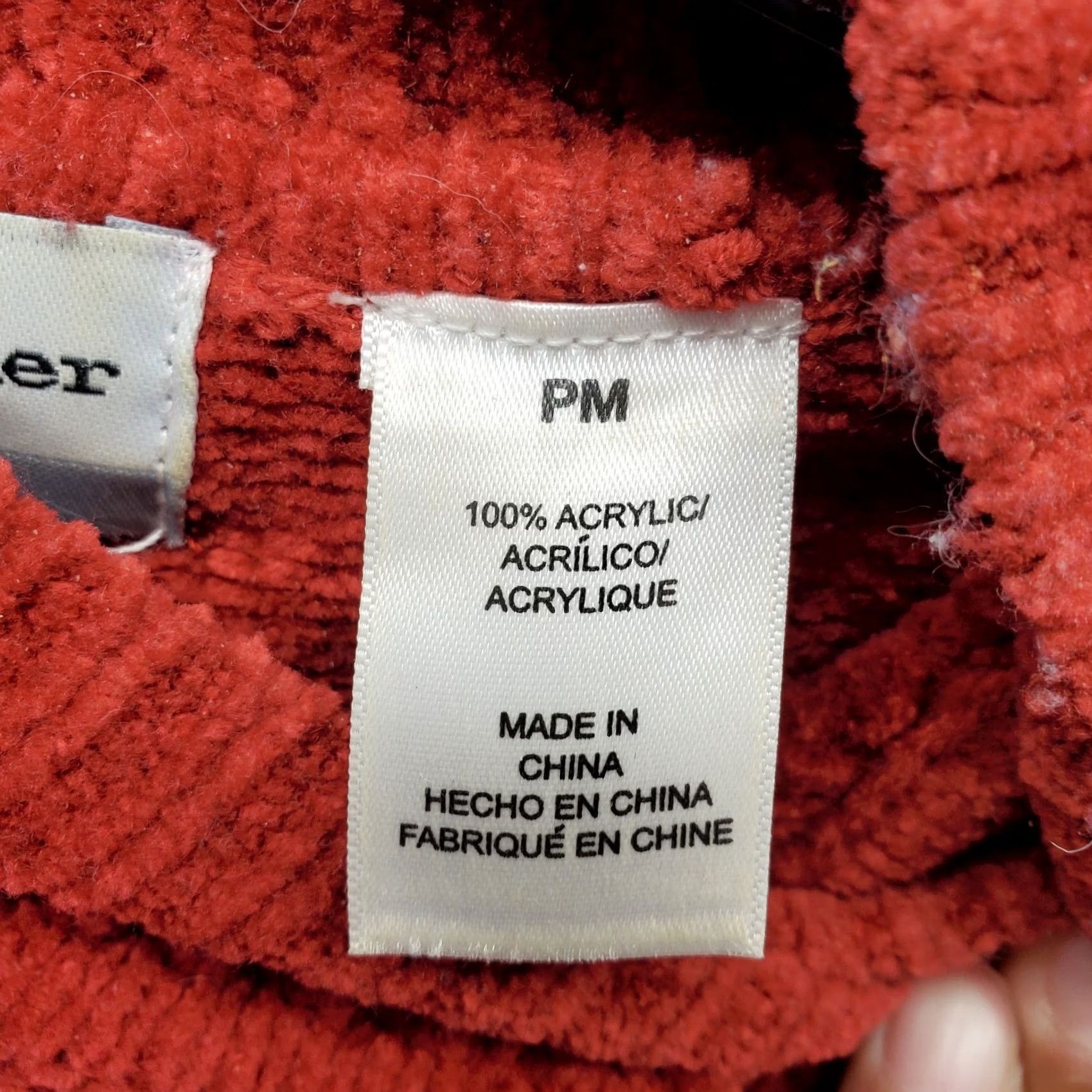 Vintage Alfred Dunner Sweater Womens Size PM Red Cable Knit Long Sleeve Mock Neck Pullover, Petite, Knit, 100% Acrylic, Regular Fit Size M / US 6-8 / IT 42-44 - 6 Thumbnail