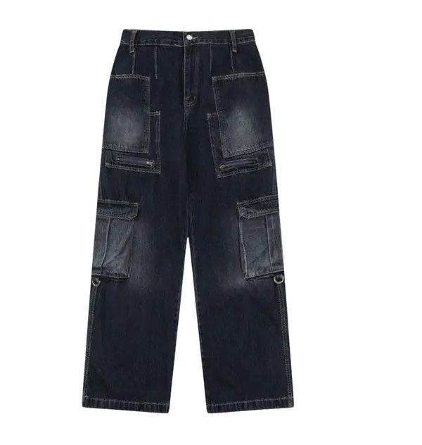 VIBE Vintage washed wide-leg straight-leg raw edge jeans Size US 32 / EU 48 - 6 Thumbnail