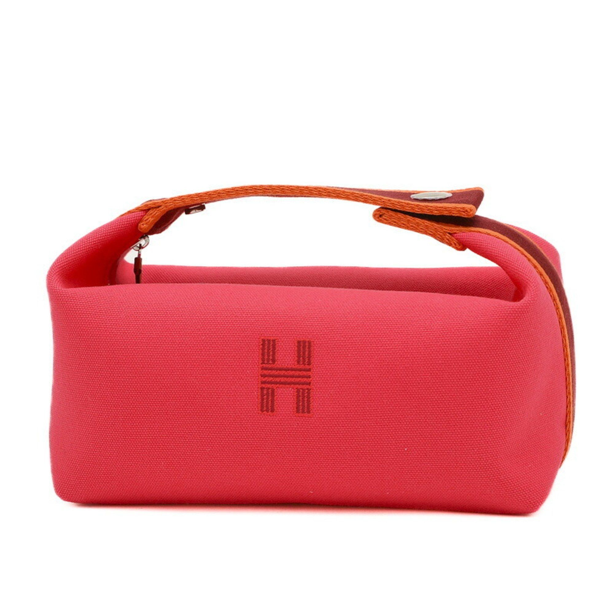 image of Hermes Bride A Black Pm Pouch Cotton Canvas Pink, Women's