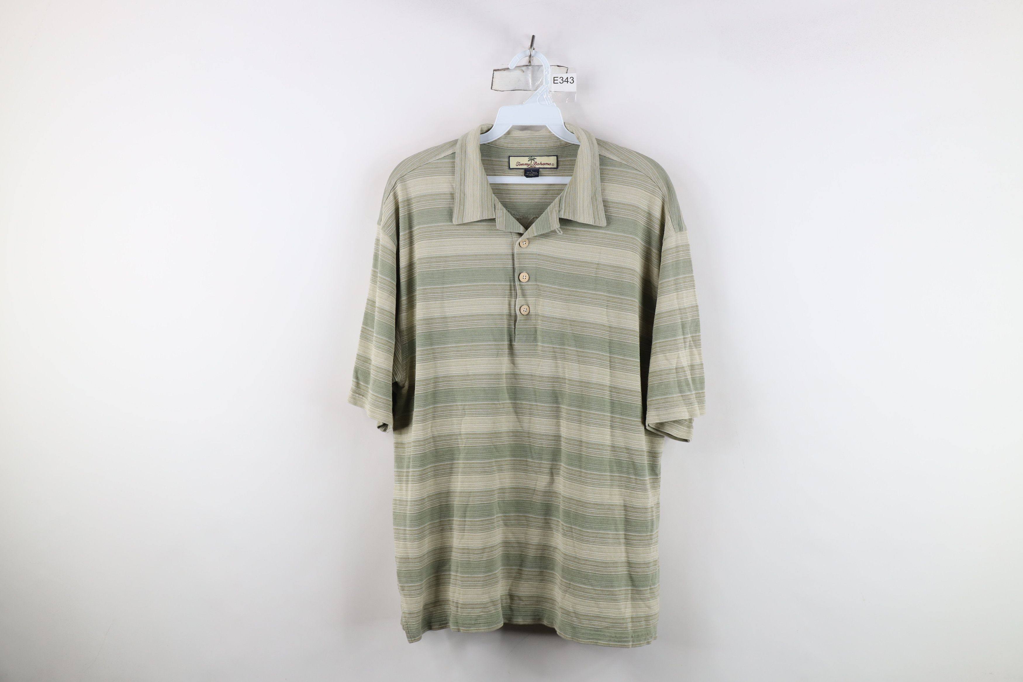 Tommy Bahama Vintage Tommy Bahama Striped Looped Collar Knit Polo Shirt Size US L / EU 52-54 / 3 - 1 Thumbnail