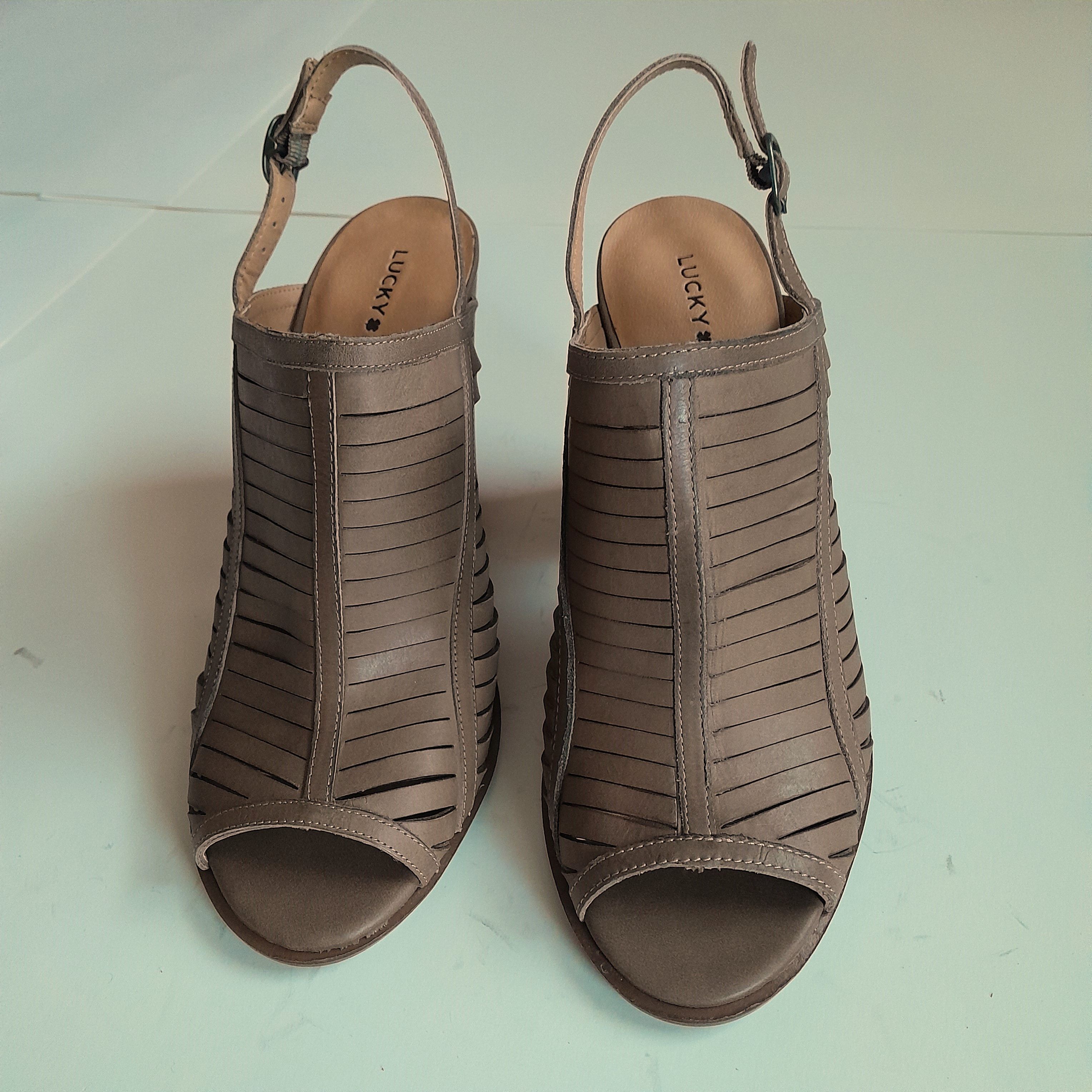 Lucky Brand Lucky Brand Lialor Brown Leather Sandals Size 10M Size US 10 / IT 40 - 1 Thumbnail