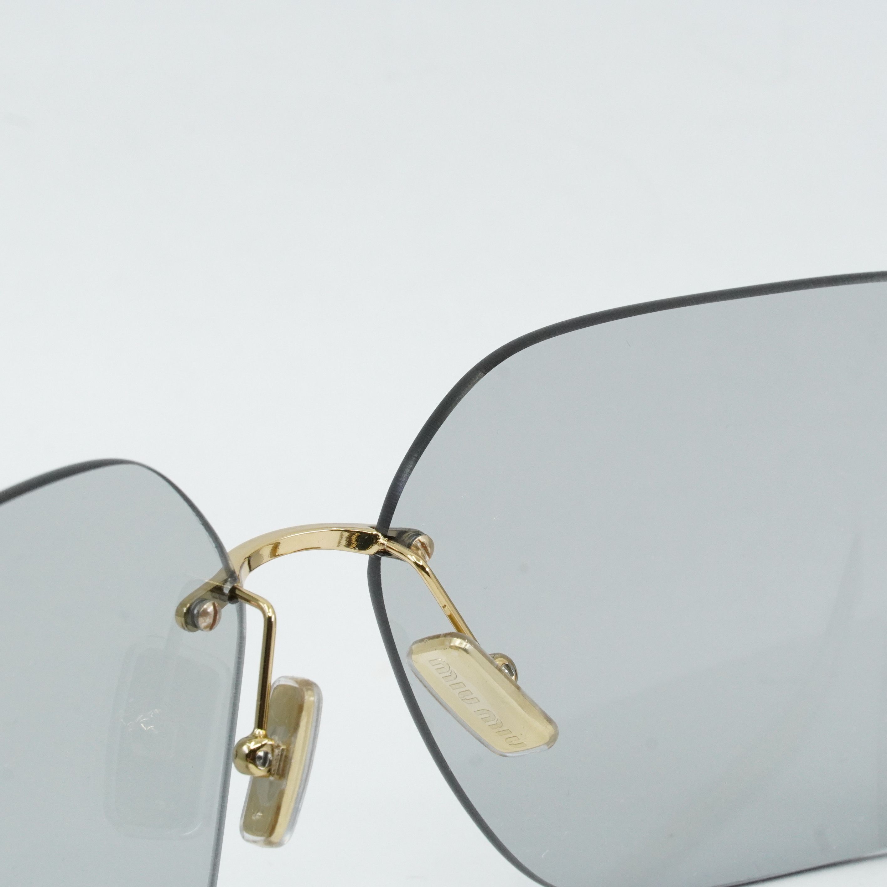 Miu Miu Miu Miu MU54YS 5AK30B Sunglasses Gold Geometric Frame Size ONE SIZE - 4 Thumbnail