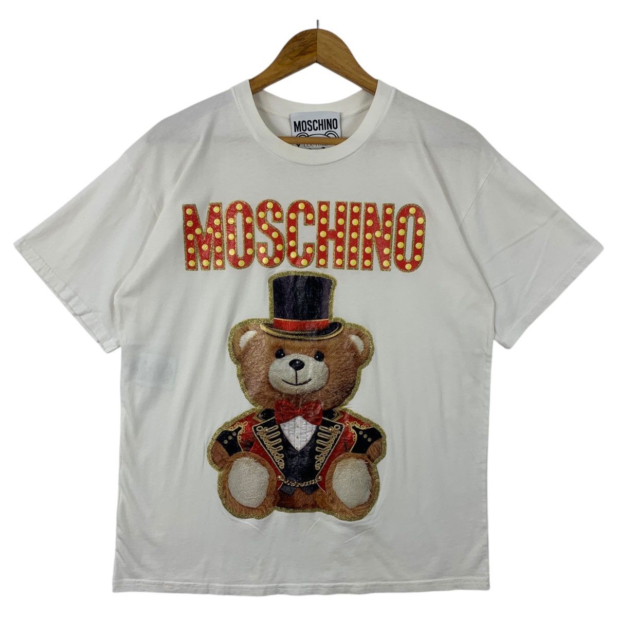Designer × Moschino MOSCHINO big bear printed italian designer tee Size US L / EU 52-54 / 3 - 1 Thumbnail