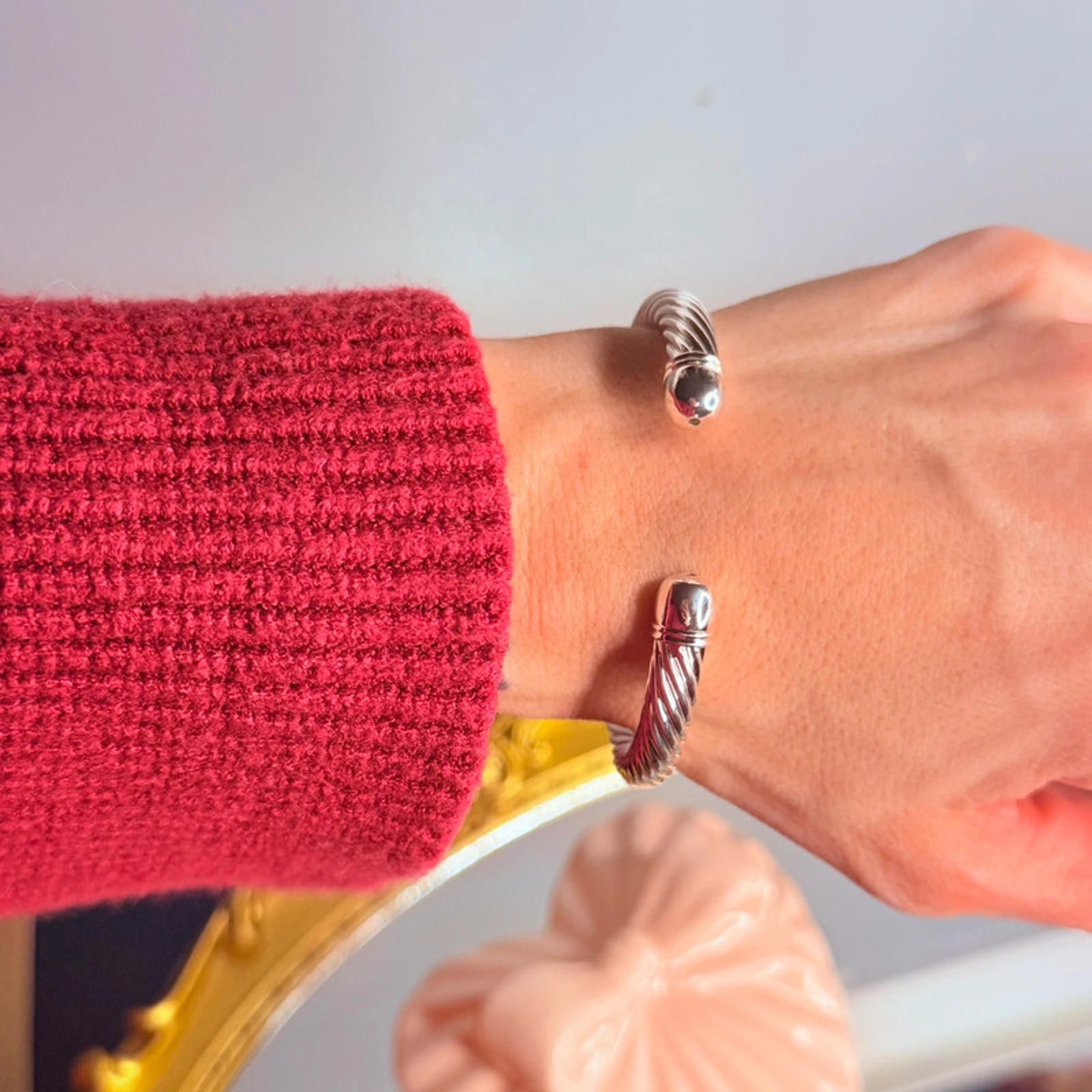 Other Silver Cable Twist Cuff Bracelet Open Bangle Classic NWT Size ONE SIZE - 1 Thumbnail