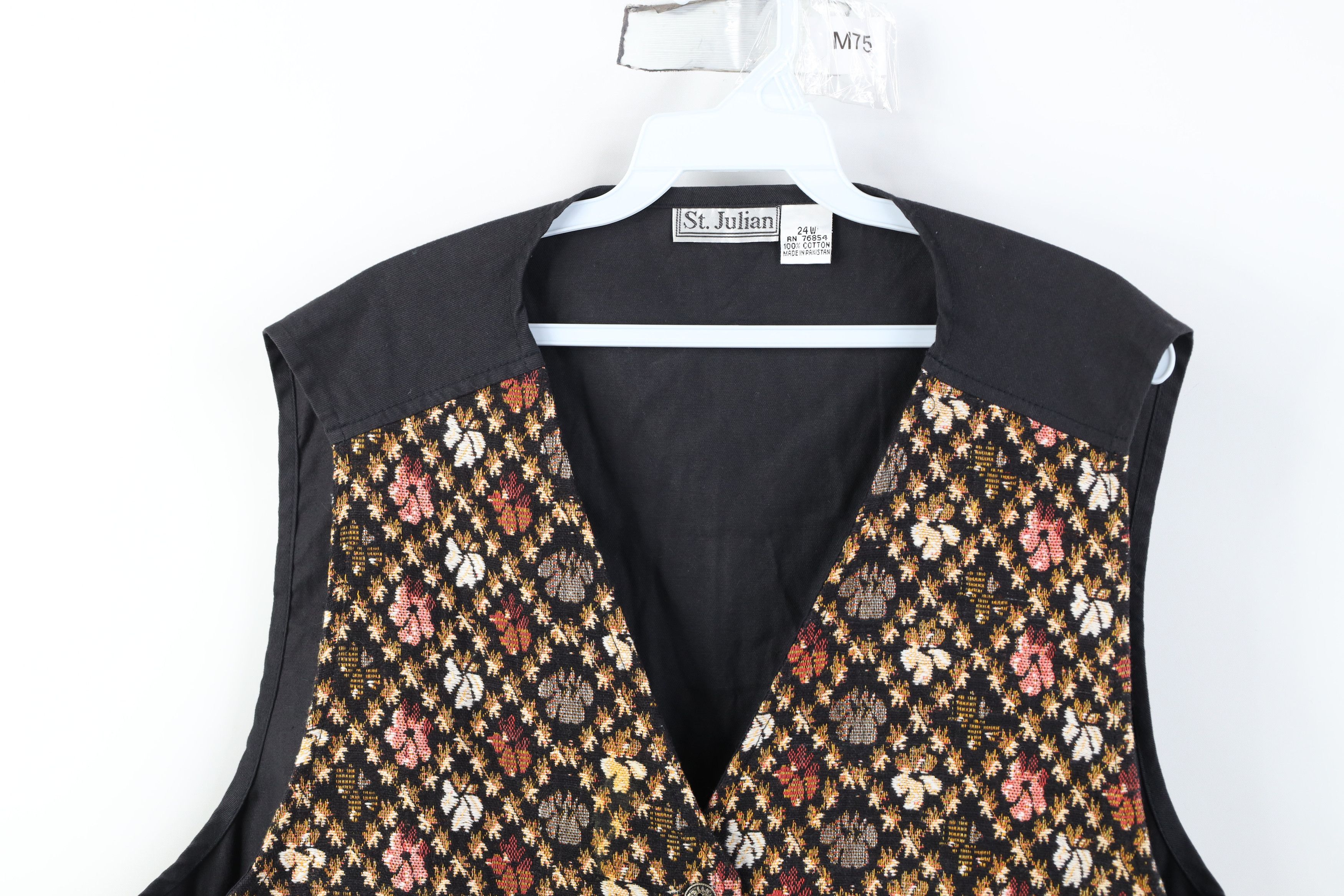 Vintage Vintage 90s Streetwear Flower Buckle Back Vest Jacket Size 4XL / US 24-26 - 2 Thumbnail