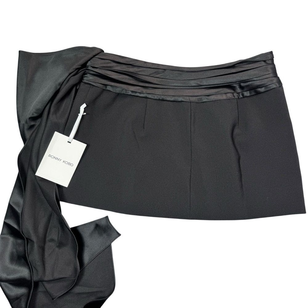 Ronny Kobo NWT New $428 Ronny Kobo Bruni Tie-Waist Black Mini Skirt Si Size 34" / US 12 / IT 48 - 5 Thumbnail