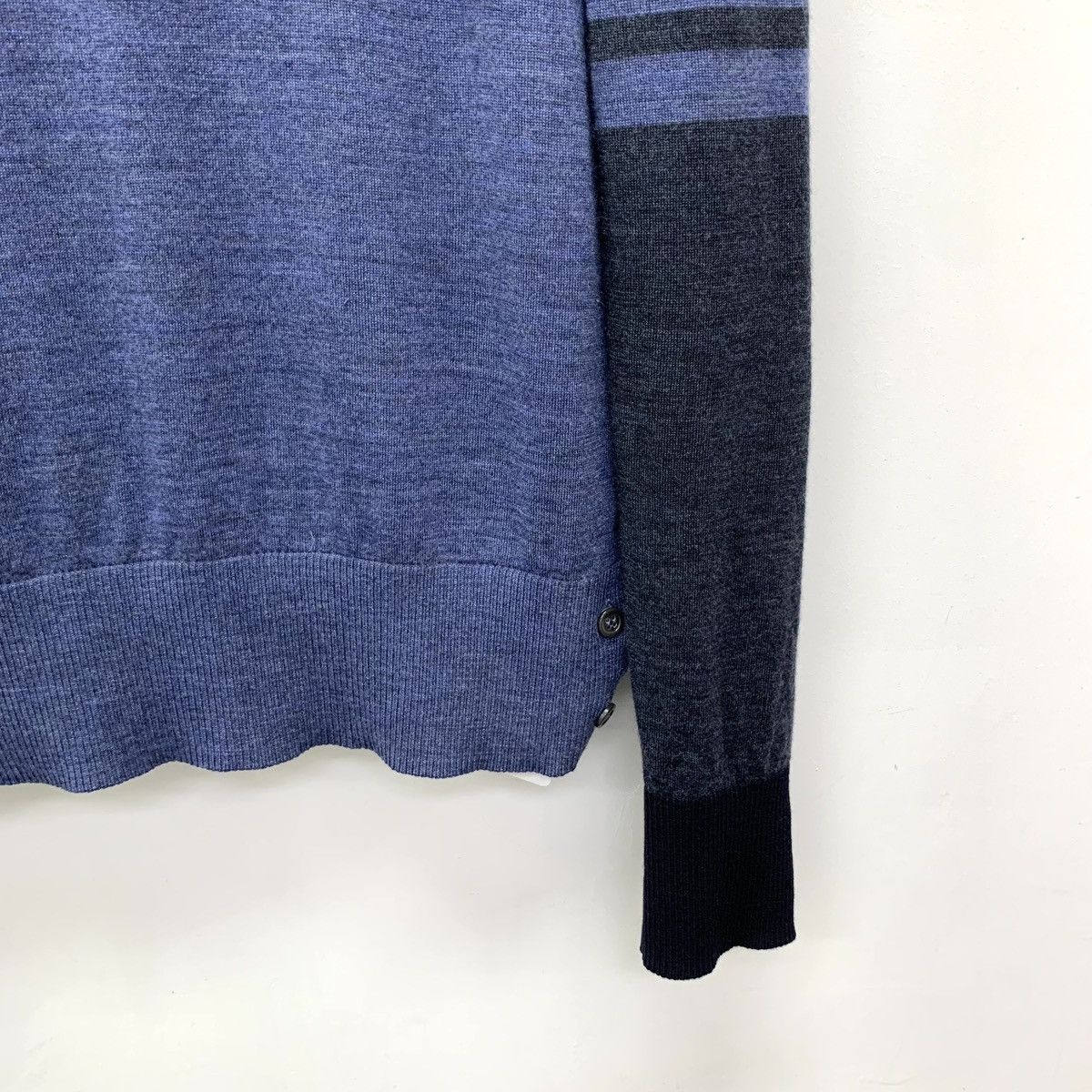 Thom Browne Thom Browne Navy Wool Long Sleeve Knit Sweater K26WX Size S / US 4 / IT 40 - 3 Thumbnail