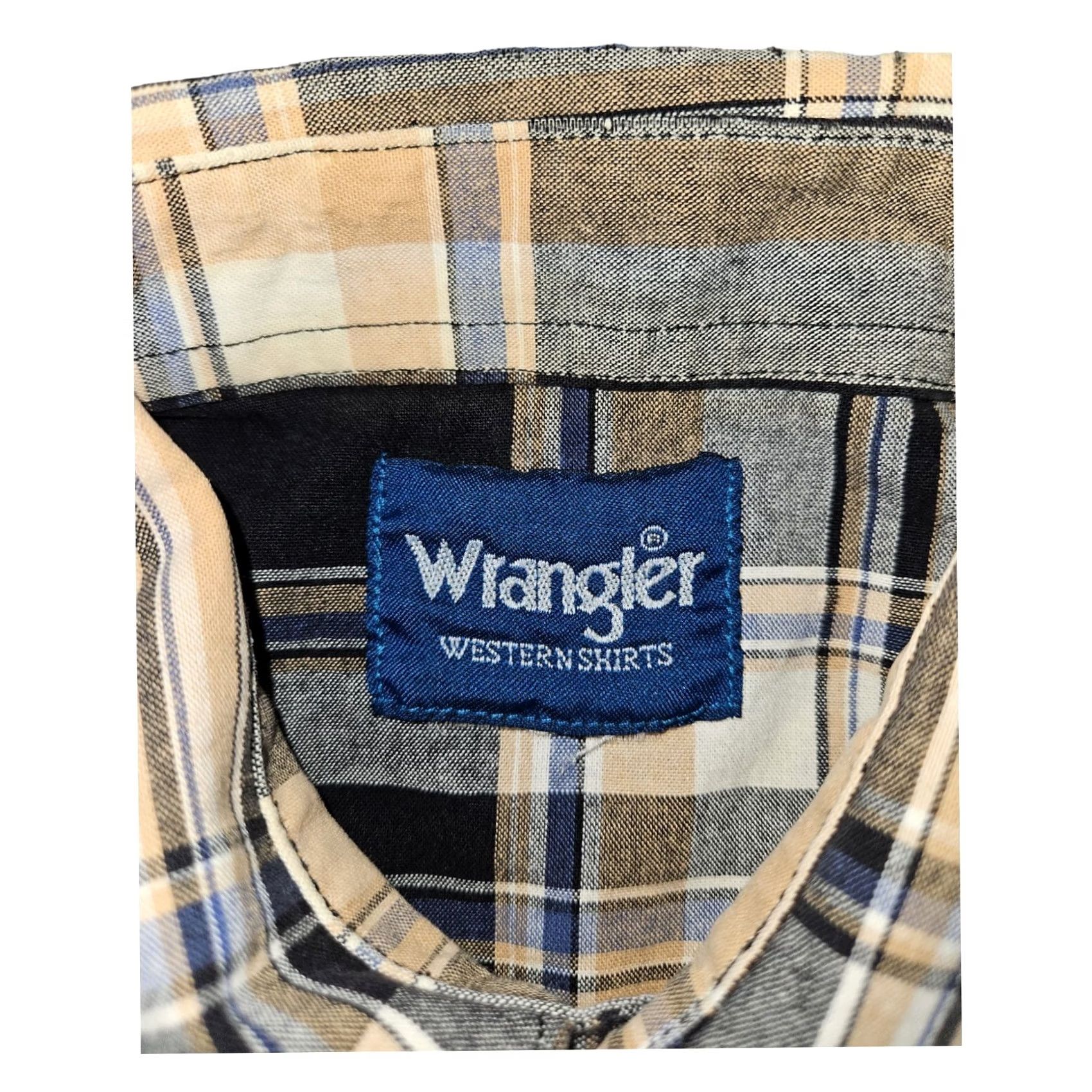 Wrangler Wrangler Western Shirt Large Plaid Cowboy Pearl Snap Short Sleeve Men's Size US L / EU 52-54 / 3 - 2 Thumbnail