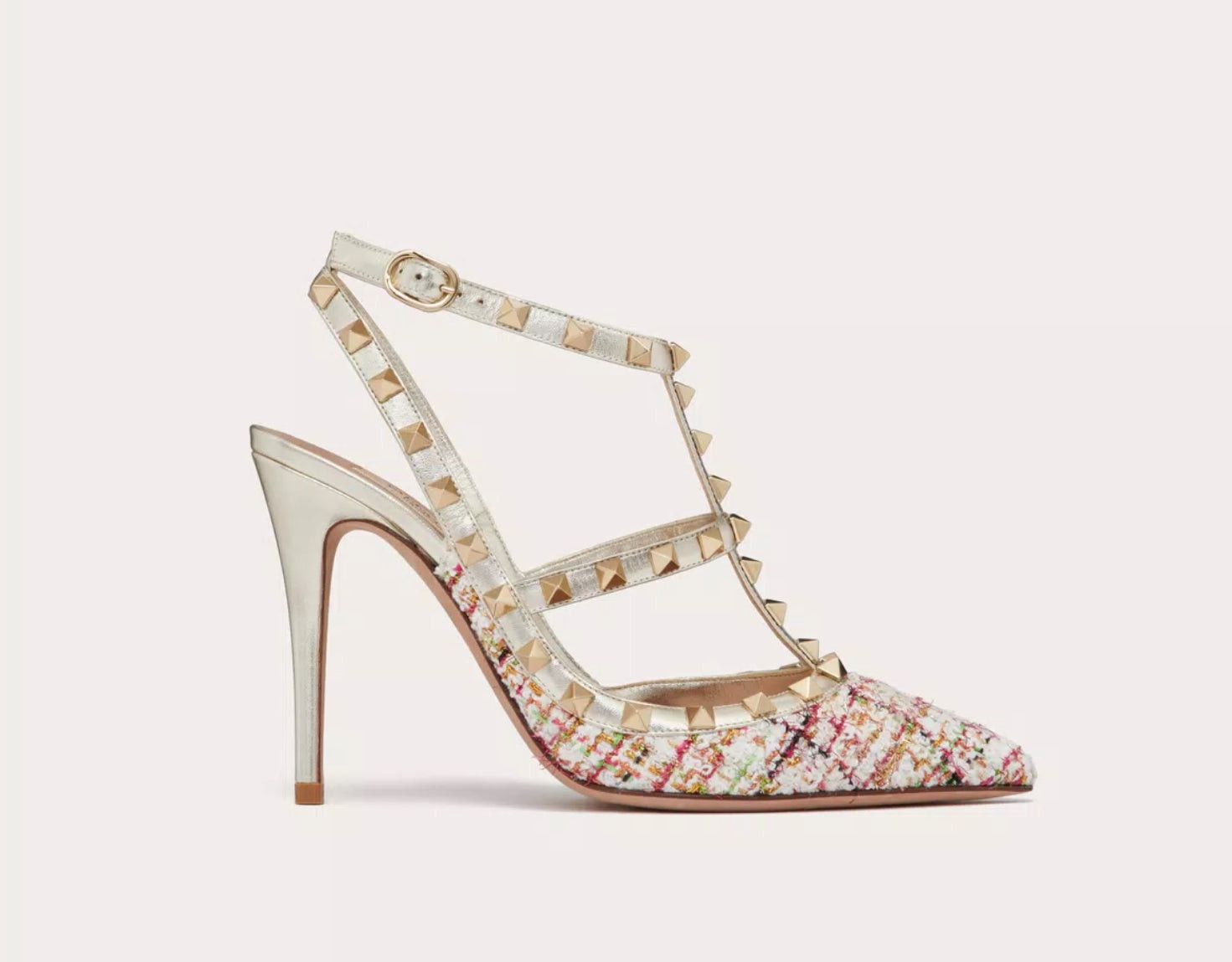 Valentino Rockstud Tweed Strap Pumps SIZE 37.5