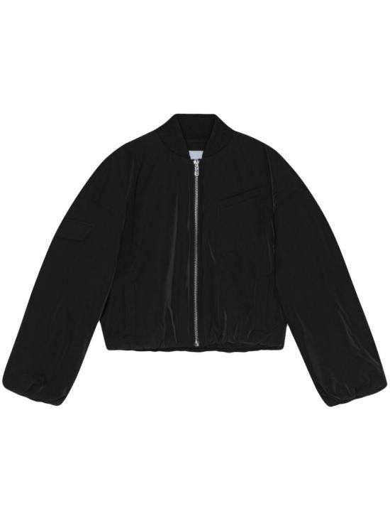 ジャケット GANNI Woman Jacket Black W0026 099 Black Black Textured Boucle Wool Jacket | GANNI US