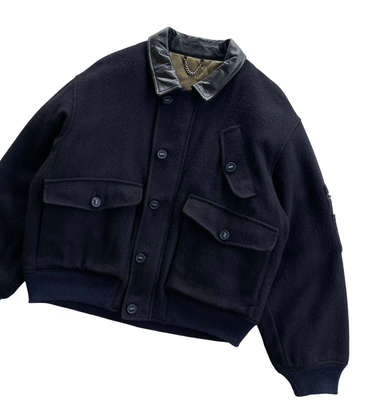 Japanese Brand Storm Island Wool Blouson Jacket Navy Size US M / EU 48-50 / 2 - 8 Thumbnail