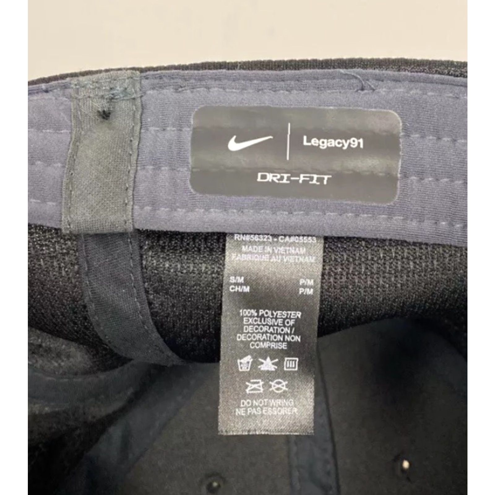 Nike Centric Cap Hat Black White Embroidered Adult S/M Fitted /571 Al Size ONE SIZE - 5 Thumbnail