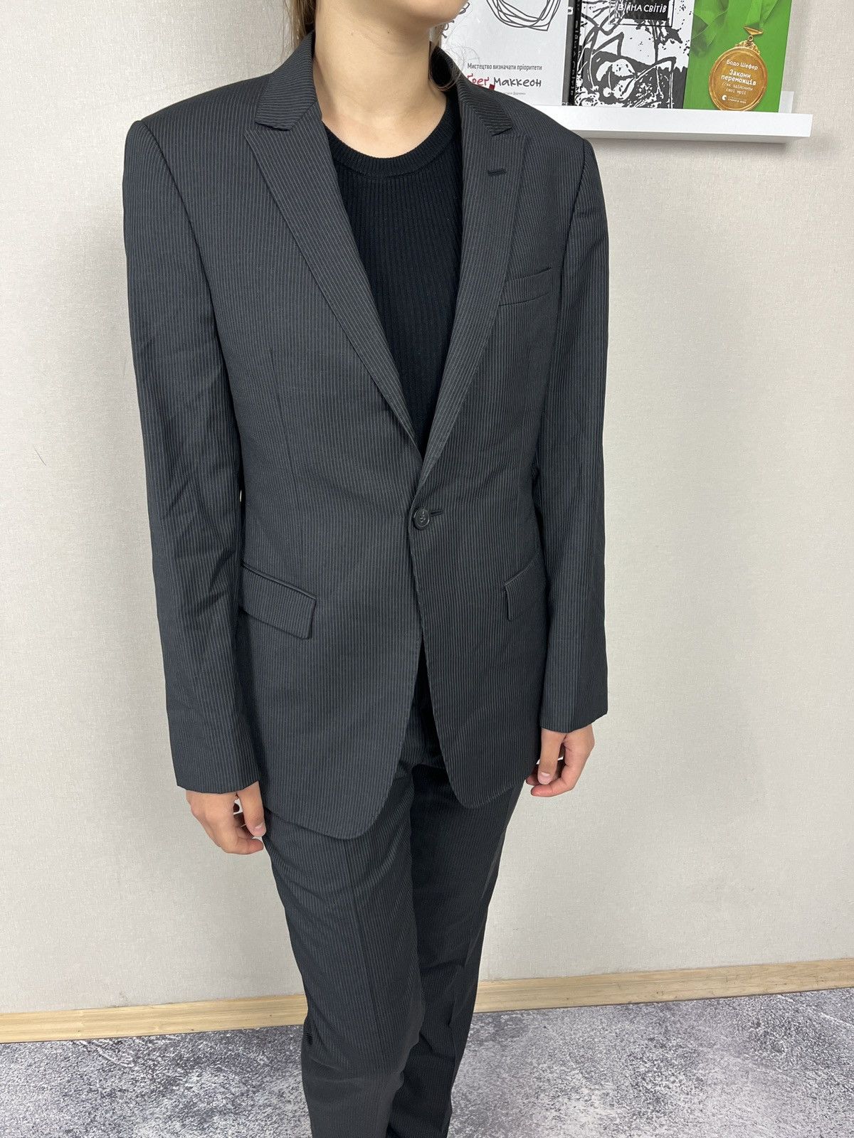 Emporio Armani Vintage Emporio Armani David Line Wool 130’s Women’s Suit Size L / US 10 / IT 46 - 2 Thumbnail