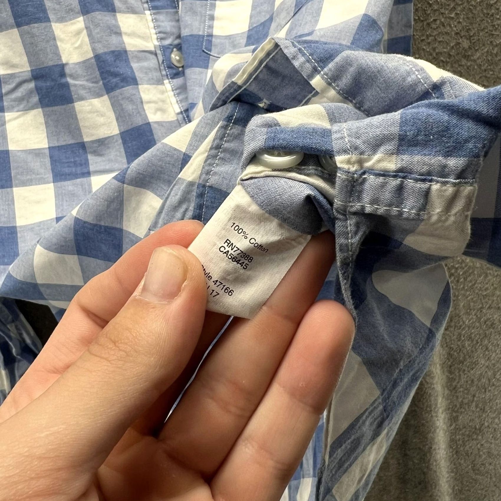 J.Crew J.Crew Shirt Mens L Blue White Gingham Heathered Cotton Button-Down Casual Pocketed Long Sleeve Size US L / EU 52-54 / 3 - 3 Thumbnail