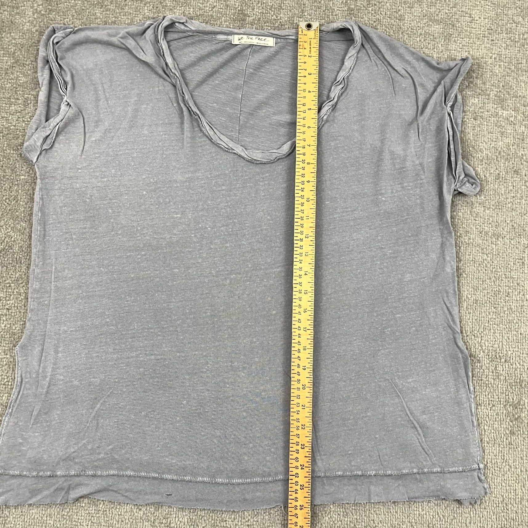 Free People Free People Blouse Shirt Womens Small Boxy Oversized Blue Gray Linen Viscose Casual Travel Workwear Cap Sleeve Short Sleeve Lightweight Size S / US 4 / IT 40 - 5 Thumbnail