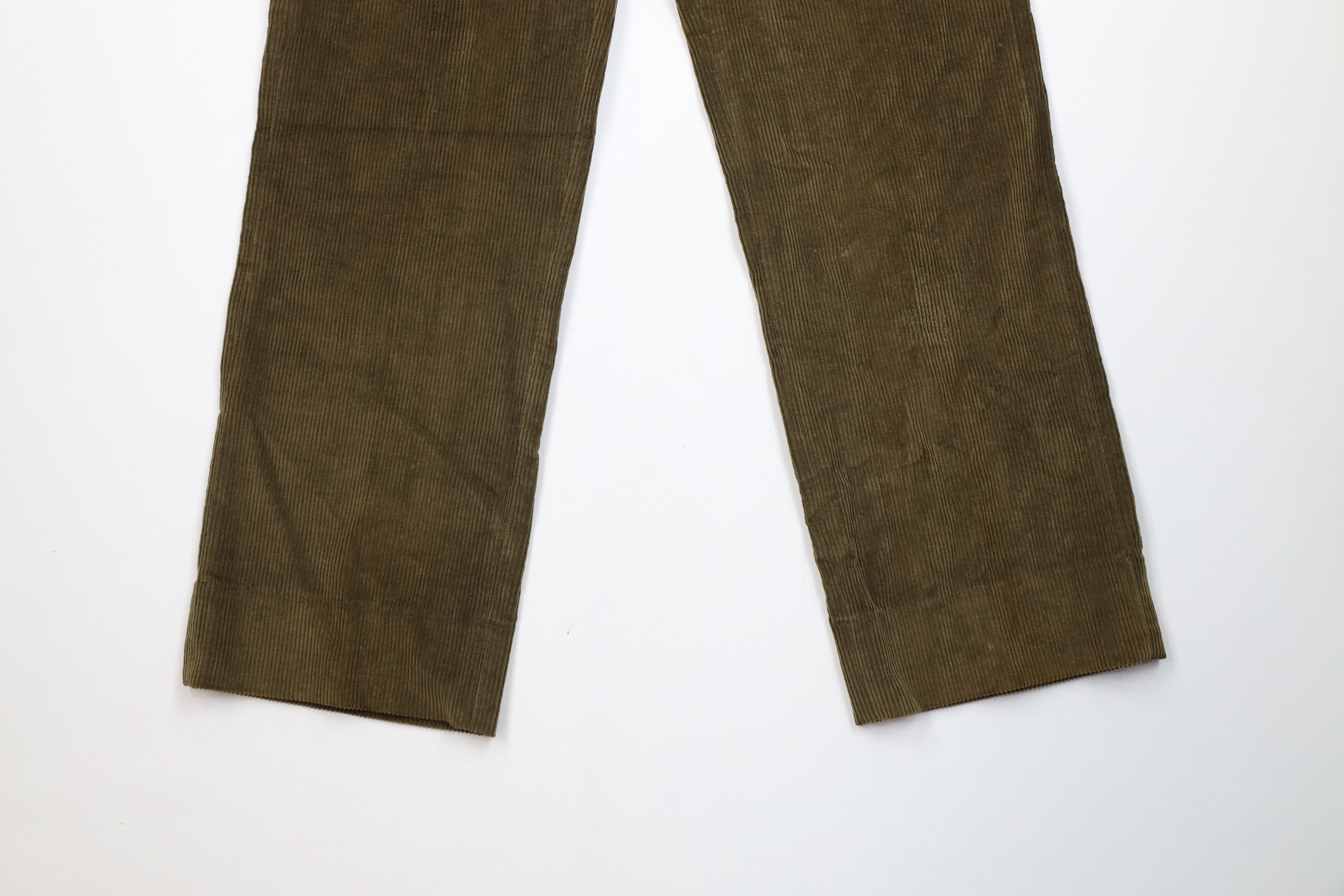 Vintage Vintage 70s Streetwear Wide Leg Corduroy Chino Pants Green Size US 32 / EU 48 - 4 Thumbnail