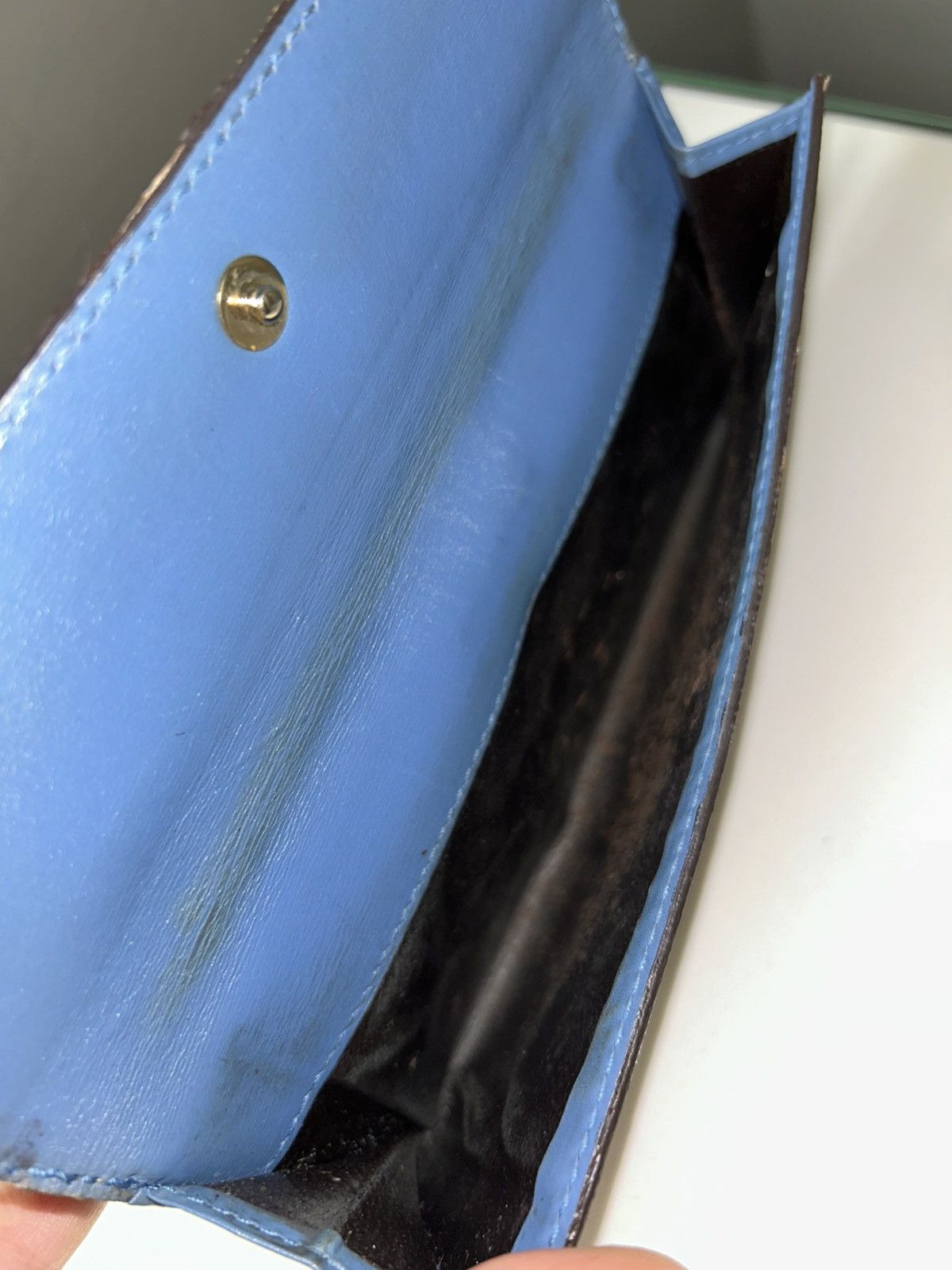 Gucci Gucci GG Coated Canvas Long Wallet w Blue Interior Size ONE SIZE - 4 Thumbnail