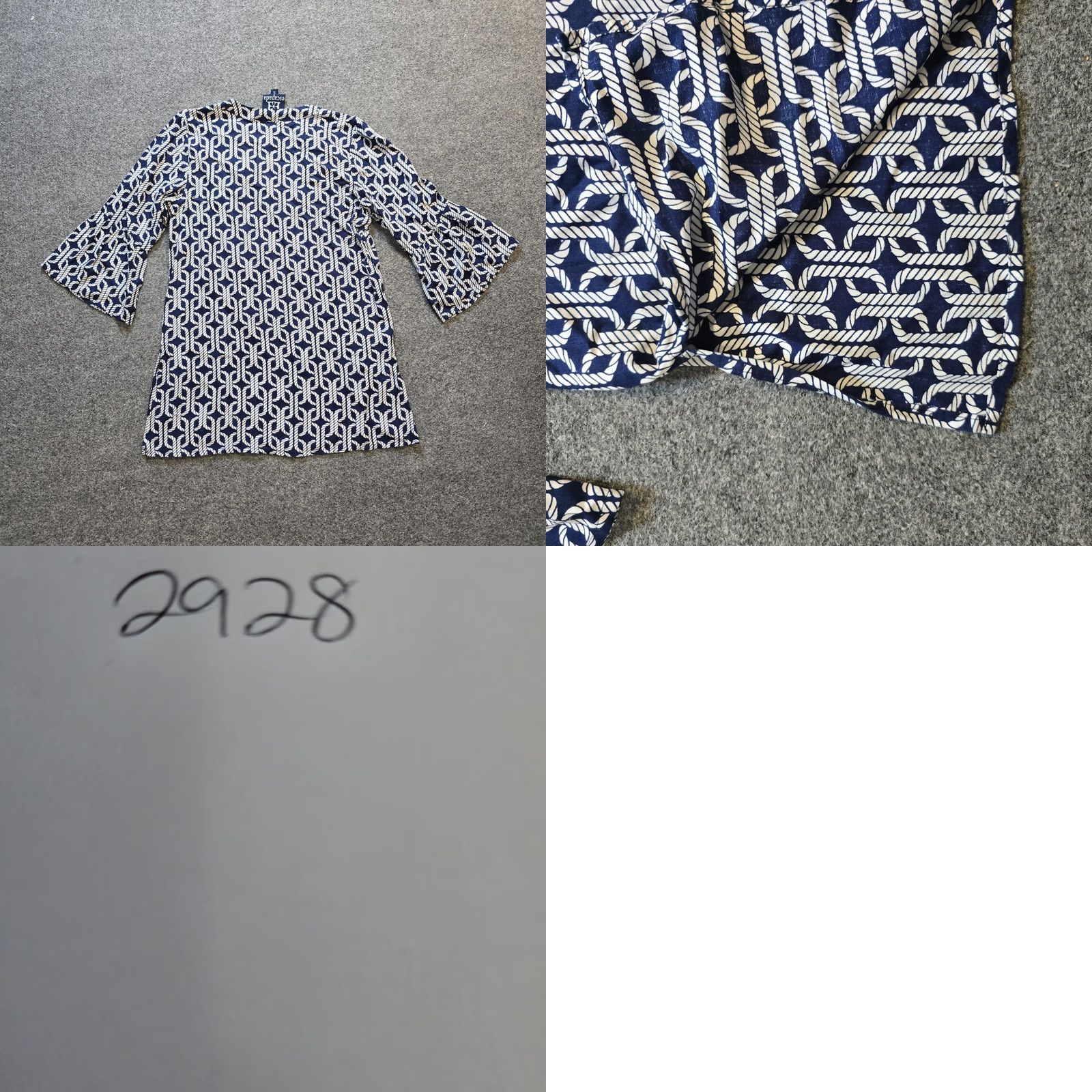 Escada Womens Escapada Top - Blue White Ropes Nautical Tunic Casual Preppy Size S / US 4 / IT 40 - 8 Thumbnail