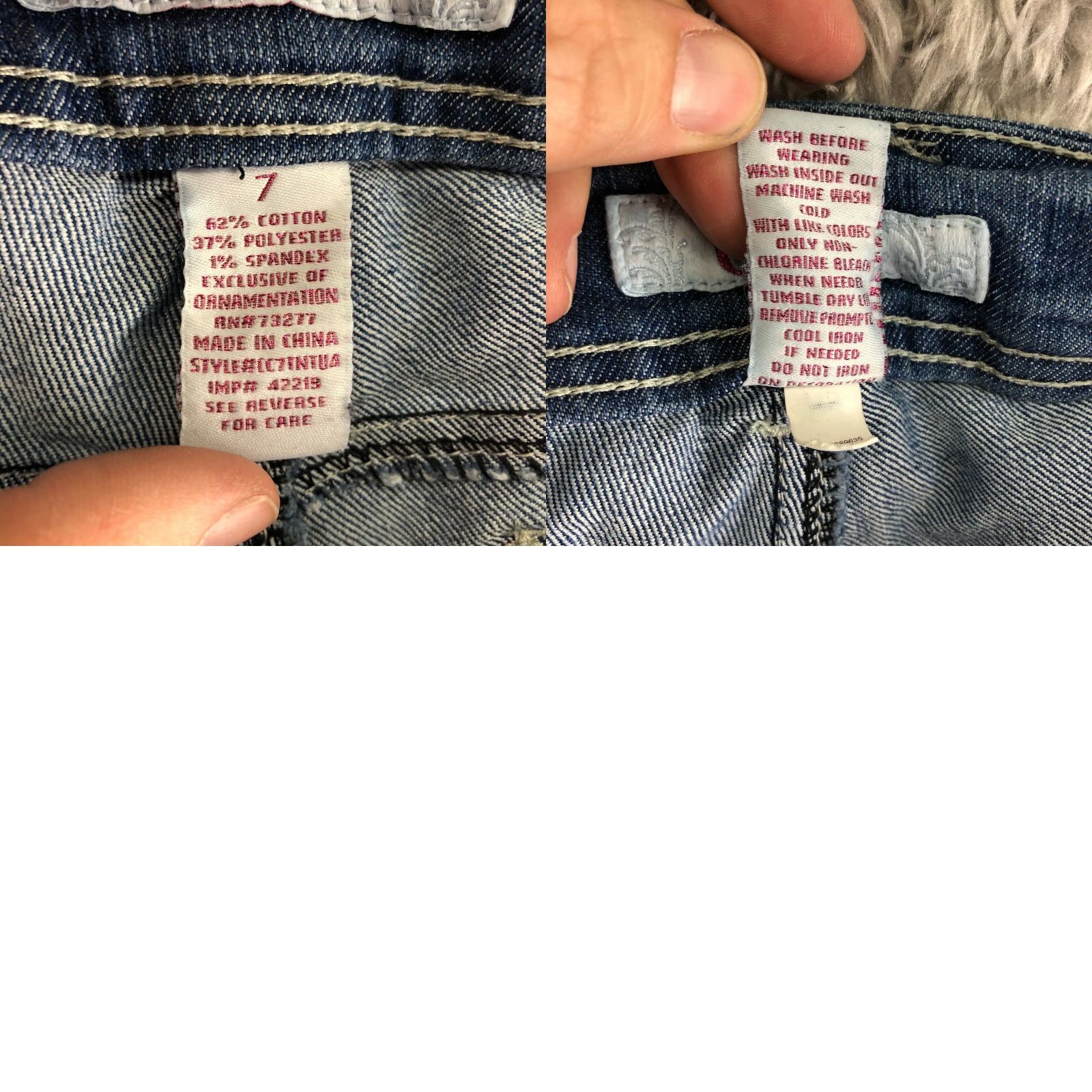 Vintage Candies Accented Pocket Womens Size 7 Mid Rise Skinny Jeans Blue Medium Wash Size 28" / US 6 / IT 42 - 8 Thumbnail