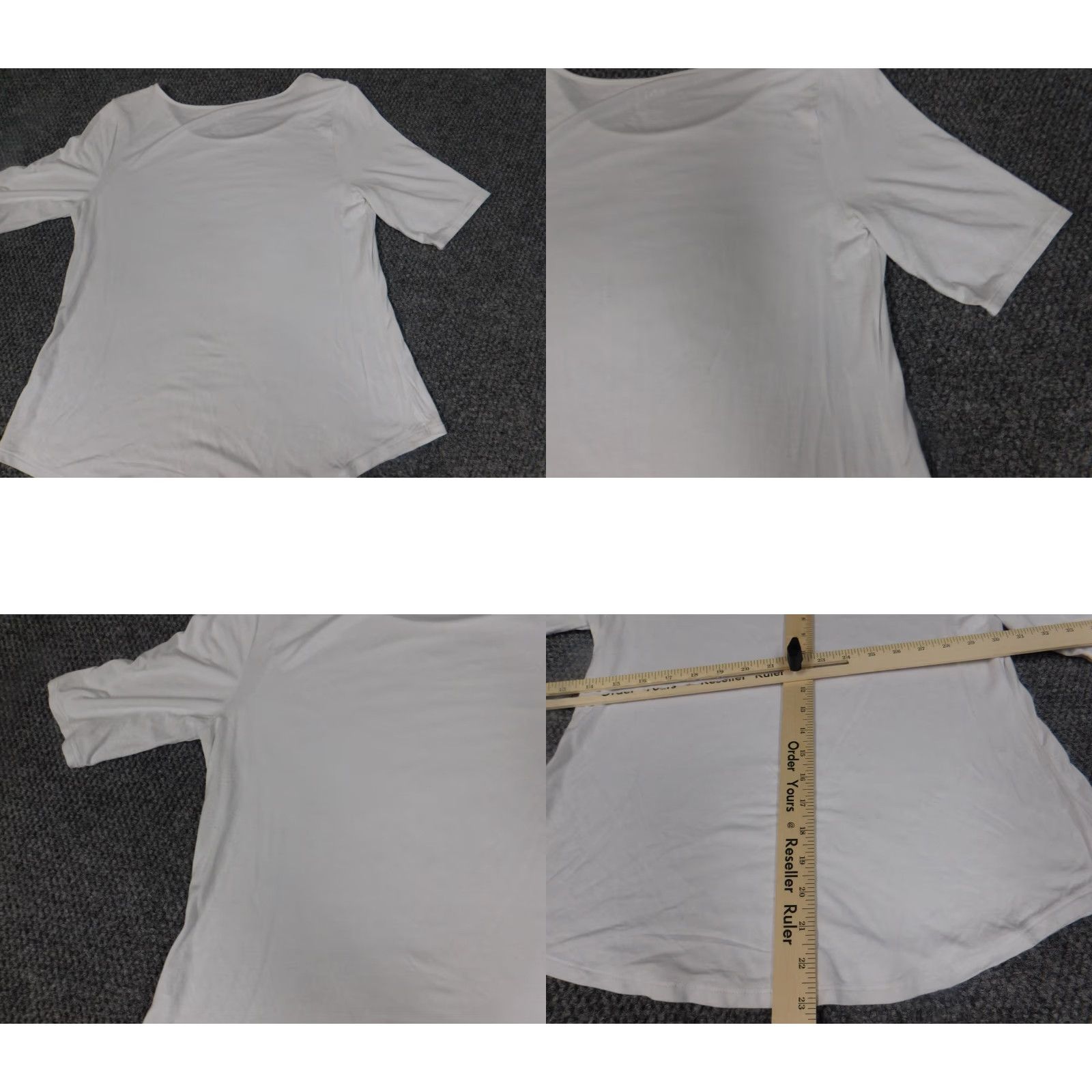 Apt. 9 Apt 9 Blouse Petites White Cap Sleeve Crew Neck Pullover Stretch 3/4 Sleeve Casual Women Boyfriend? Size L / US 10 / IT 46 - 8 Thumbnail