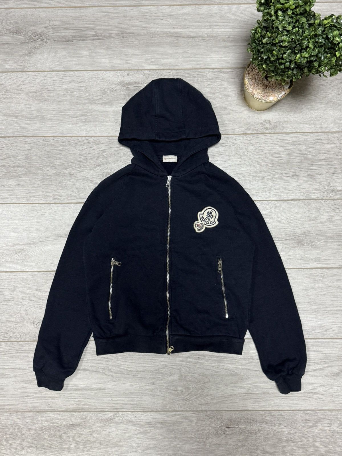 Moncler Moncler Maglia Cardigan Double Big Badge Zip Sweatshirt