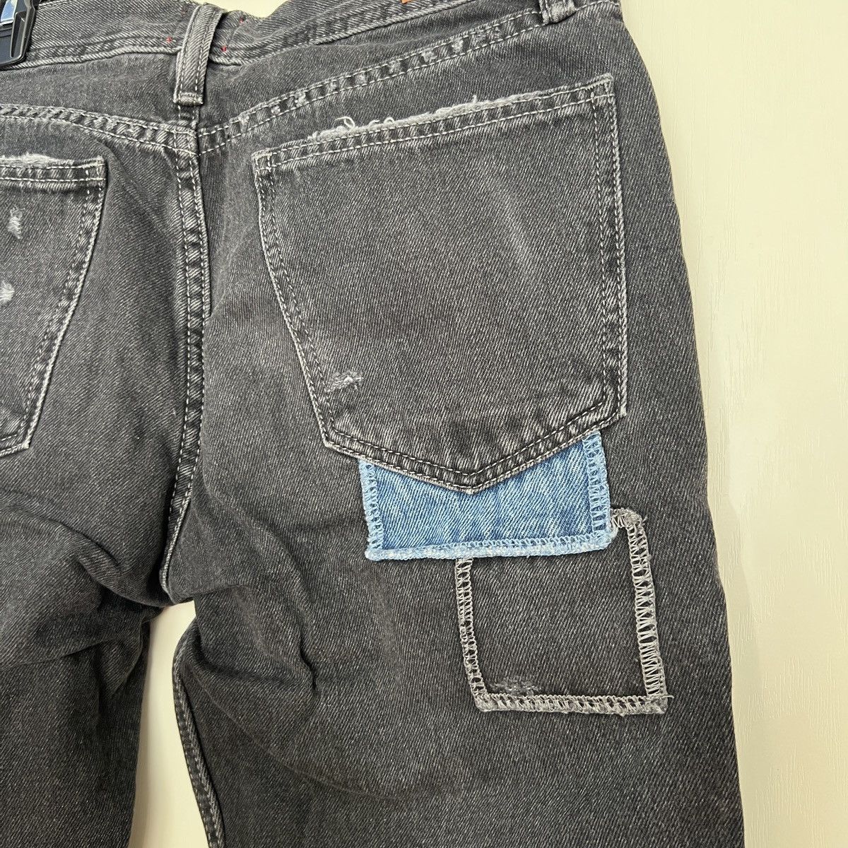 Bdg BDG Dad Jean Black Patchwork Denim Jeans Size US 29 - 6 Thumbnail