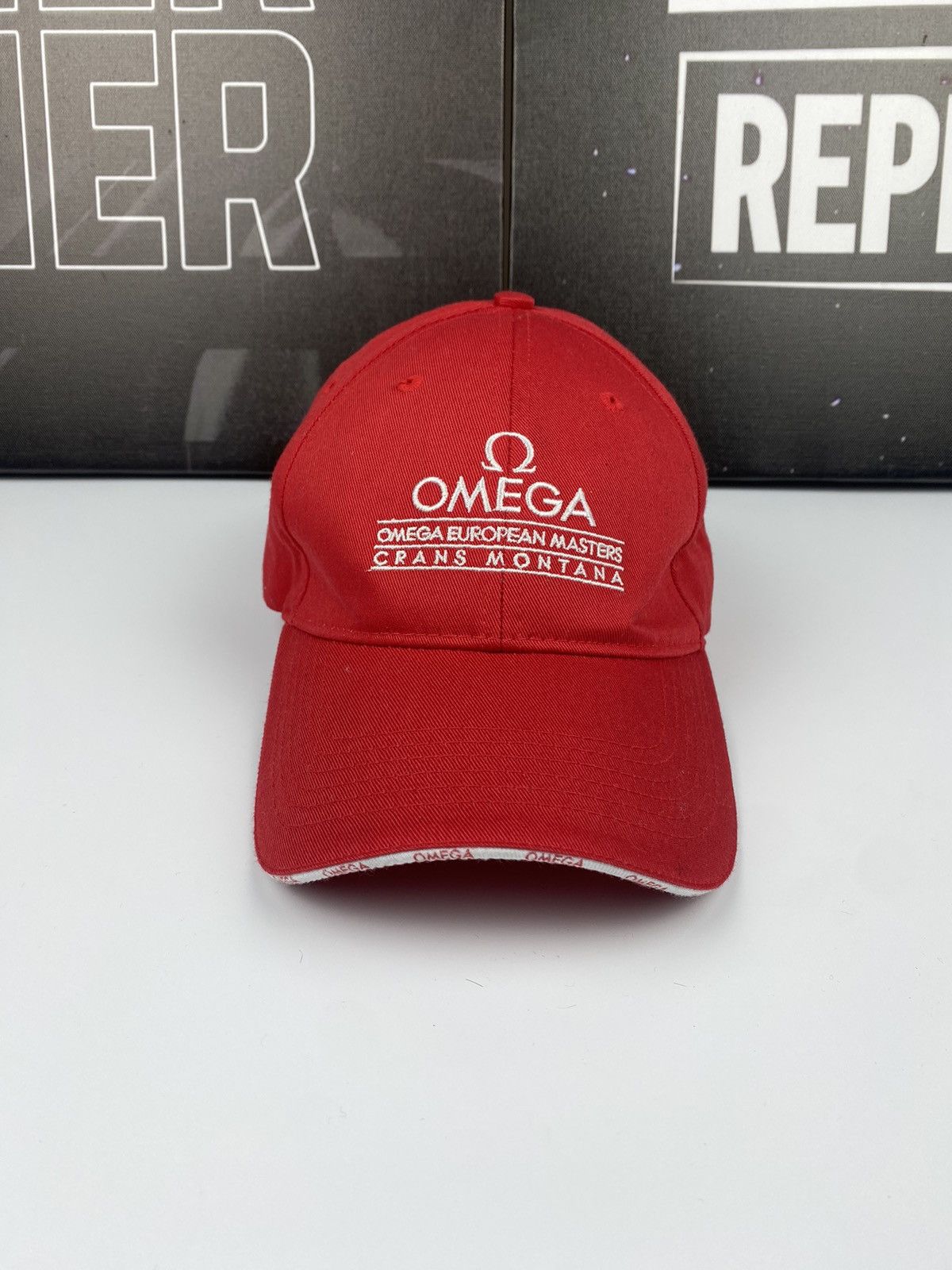 Omega 🚨 Omega Crans Montana Vintage Cap Hat Red Racing Formula1 Size ONE SIZE - 2 Thumbnail