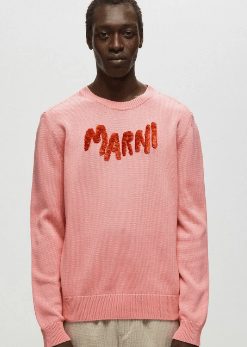 Marni Marni Cotton Cable Chenille Logo Sweater Size US L / EU 52-54 / 3 - 1 Thumbnail