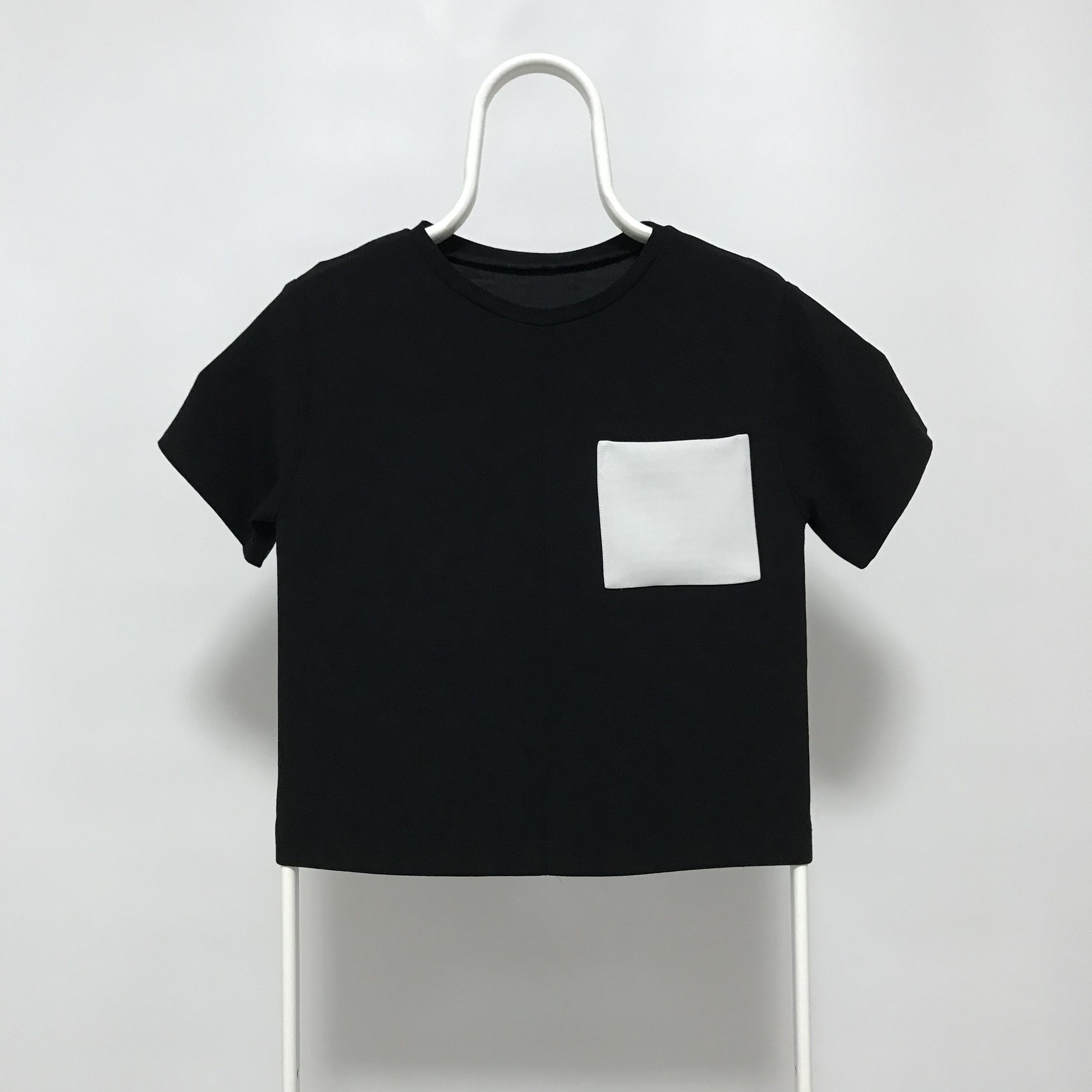Sandro SANDRO Paris T-Shirt Crepe Top Crop Contrast Pocket Tee Size S / US 4 / IT 40 - 2 Thumbnail