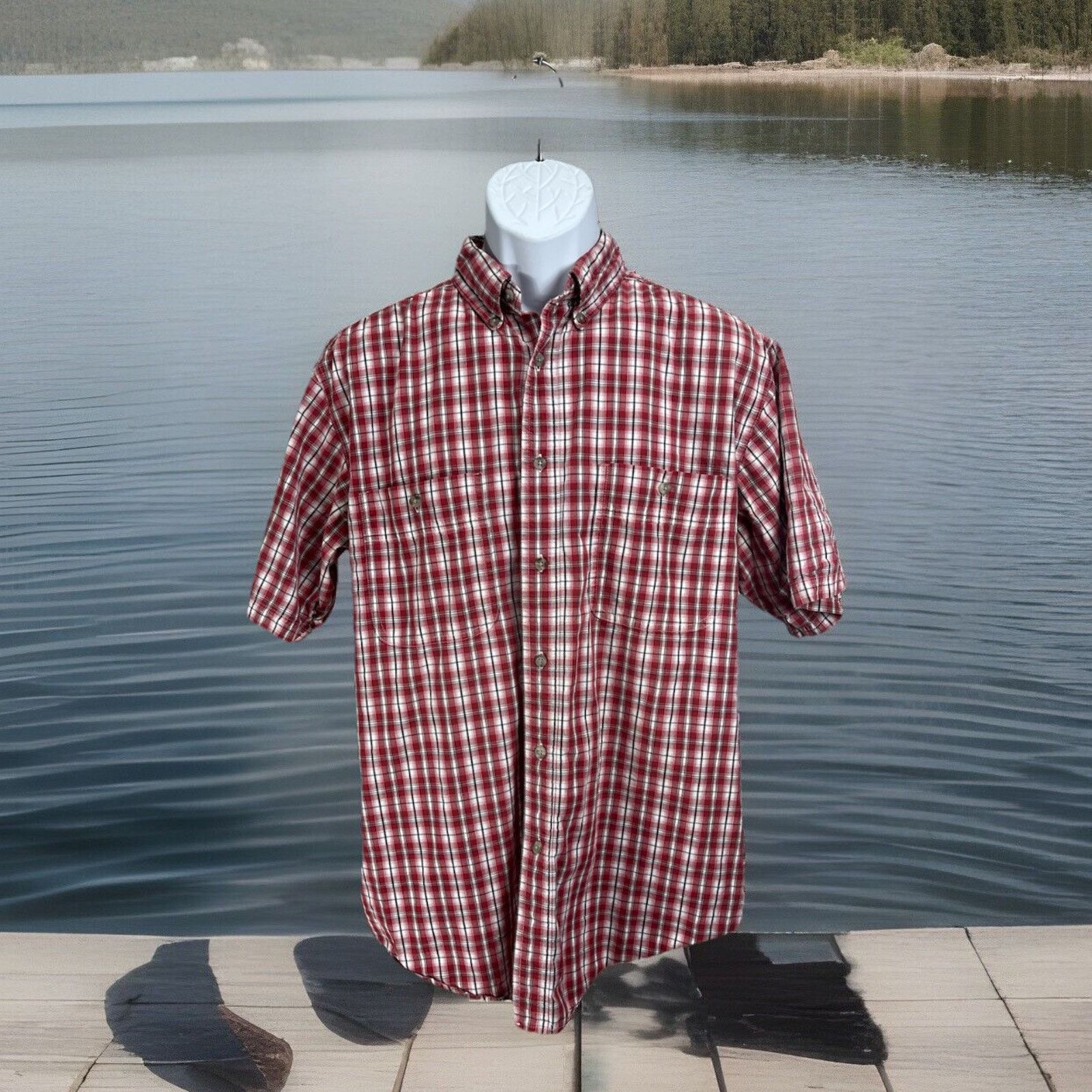 Wrangler Wrangler Rugged Wear Men's Wrinkle Resist Red Shirt XL Plaid Size US XL / EU 56 / 4 - 1 Thumbnail