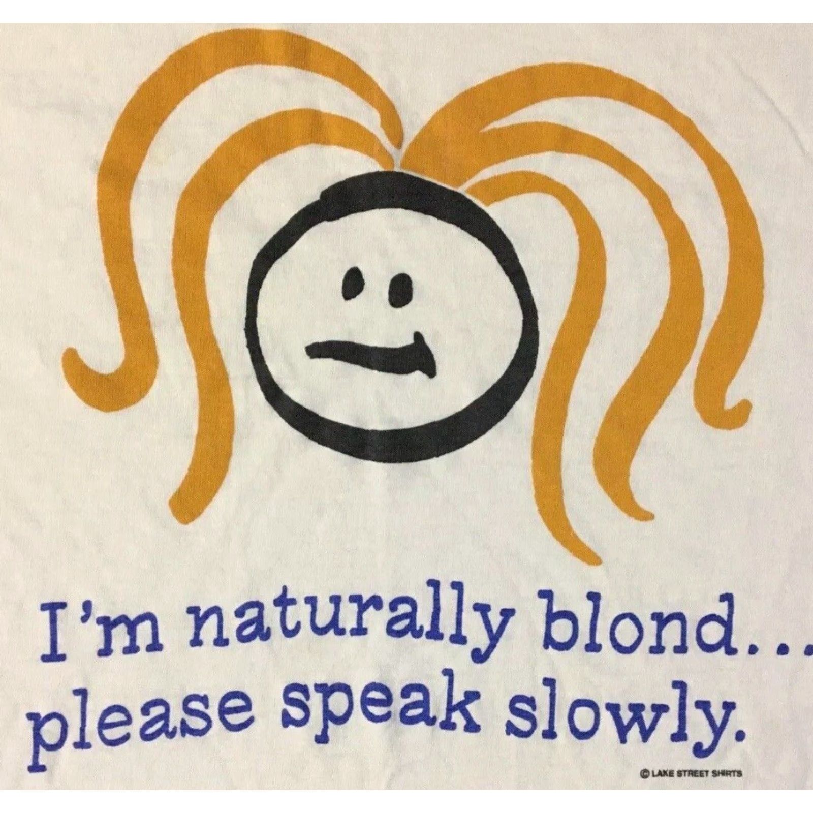 Vintage Vtg 90s Im Blonde Speak Slowly Faded Shirt XL Humor Funny Saying Joke Grunge 80s Size US XL / EU 56 / 4 - 2 Thumbnail