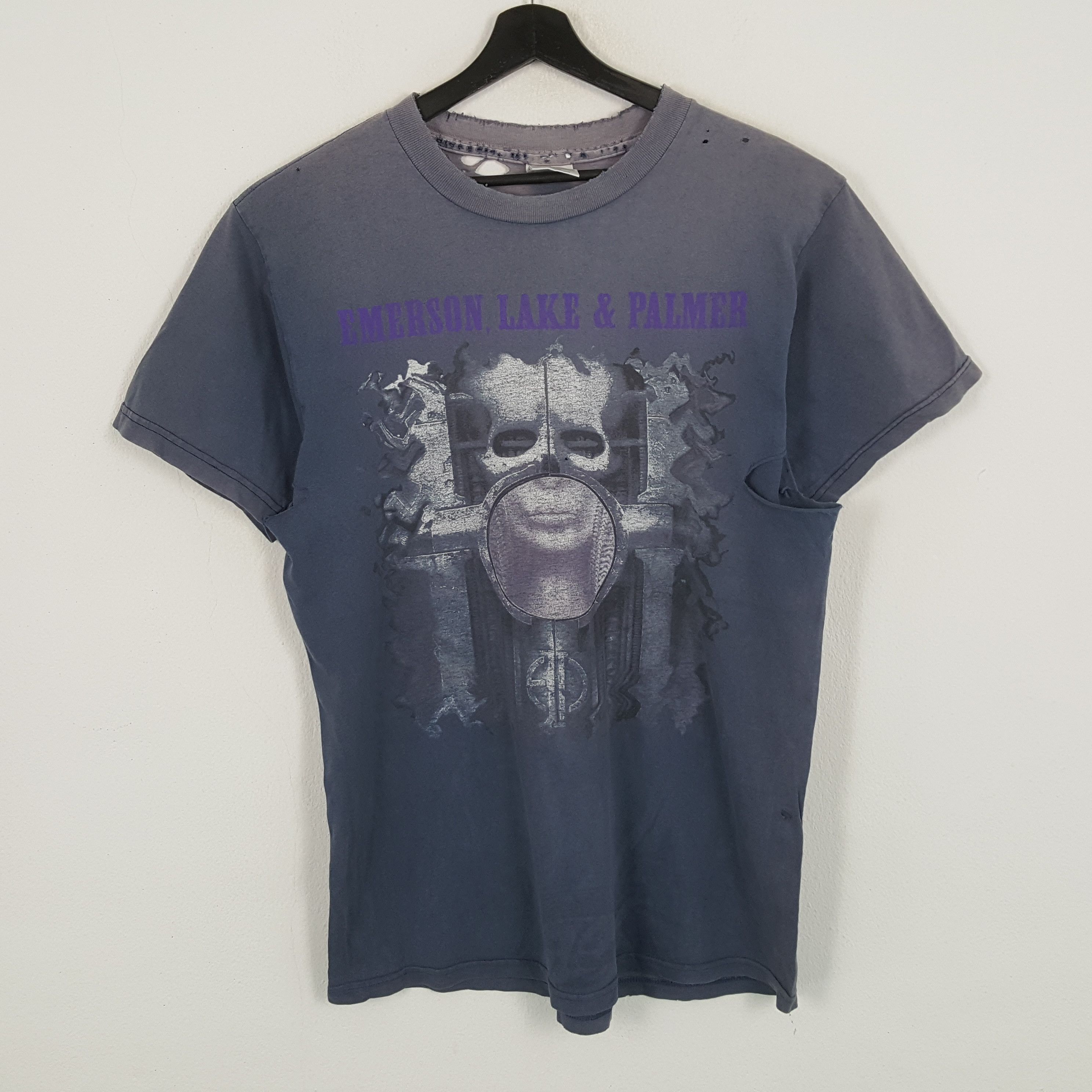 Band Tees × Vintage EMERSON LAKE & PALMER Rock Music Group Distressed Tshirt Size US L / EU 52-54 / 3 - 1 Thumbnail