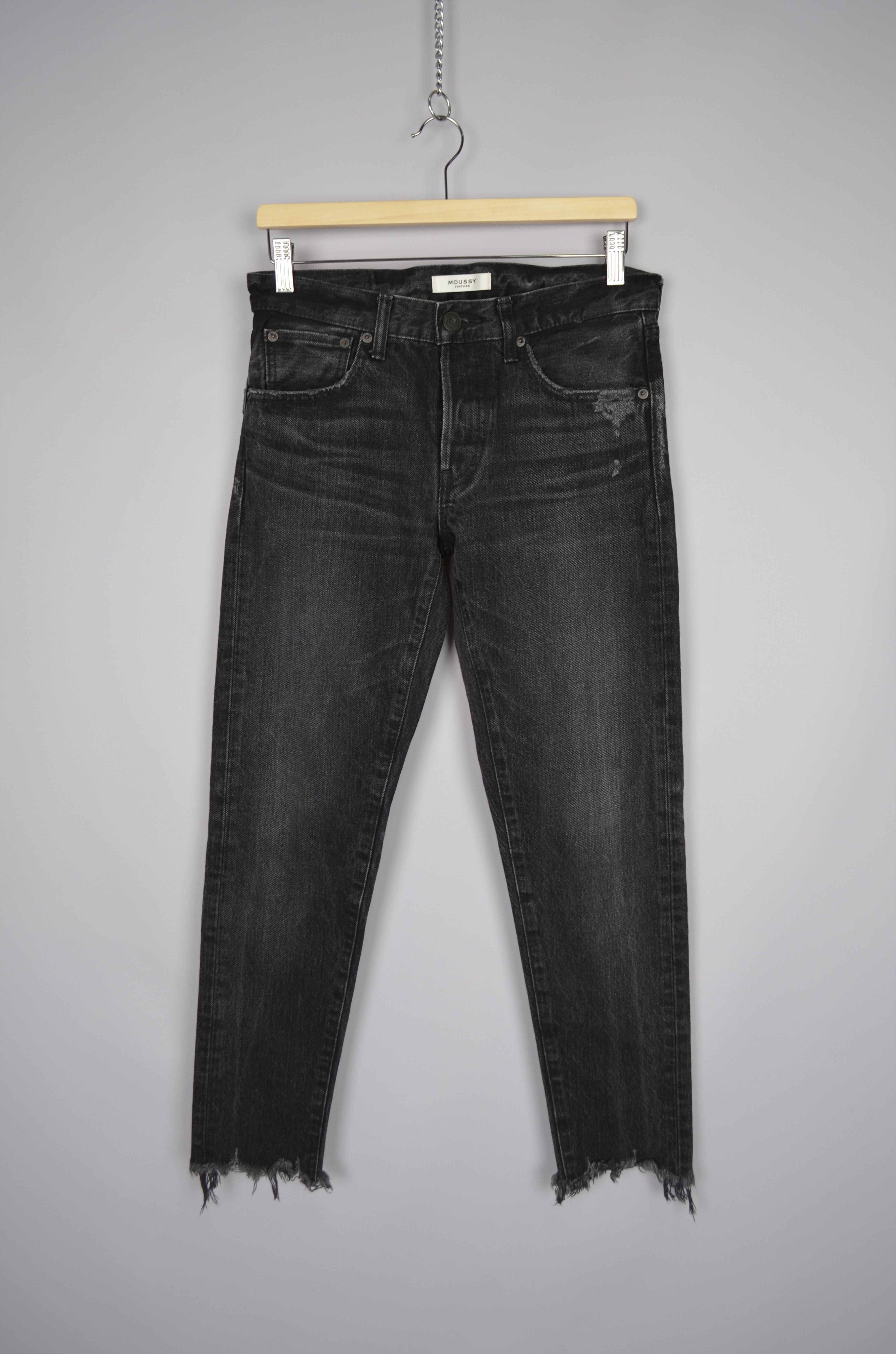 Designer × MOUSSY MOUSSY VINTAGE Staley Tapered Ankle Jeans Black Size 26 $350 Size 26" / US 2 / IT 38 - 3 Thumbnail