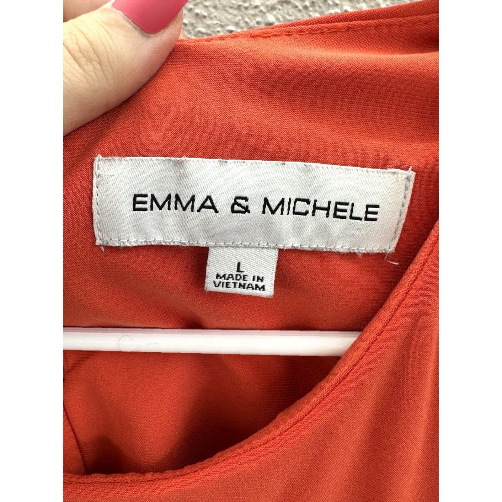 Vintage Emma & Michele Womens Dress Size Large Orange Midi Tank Dress Sleeveless Round Neck Casual Business Party/Cocktail Travel Workwear Size L / US 10 / IT 46 - 5 Thumbnail