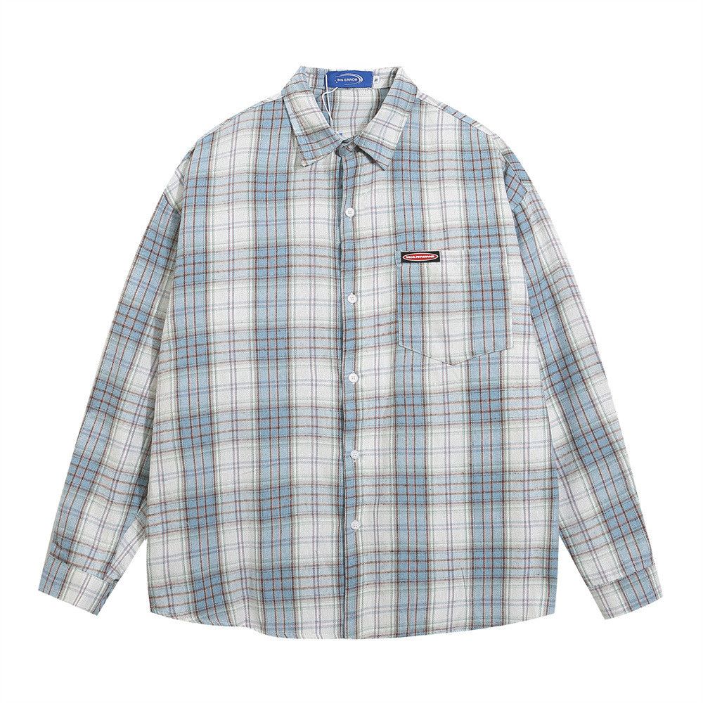 Japanese Brand × Vintage Men's Japanese casual lapel loose plaid long-sleeved shirt Size US M / EU 48-50 / 2 - 1 Thumbnail