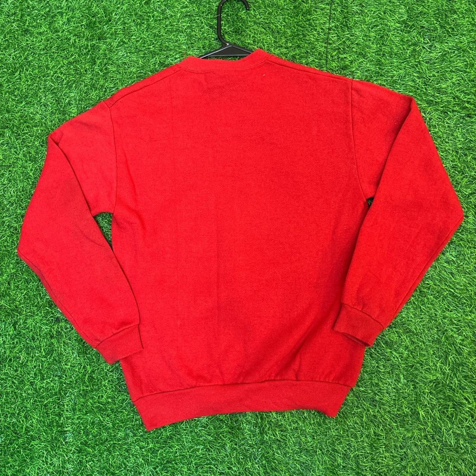 Jerzees Red Christmas Puff ‘Peace on Earth’ Graphic Crewneck Size XS / US 0-2 / IT 36-38 - 2 Thumbnail