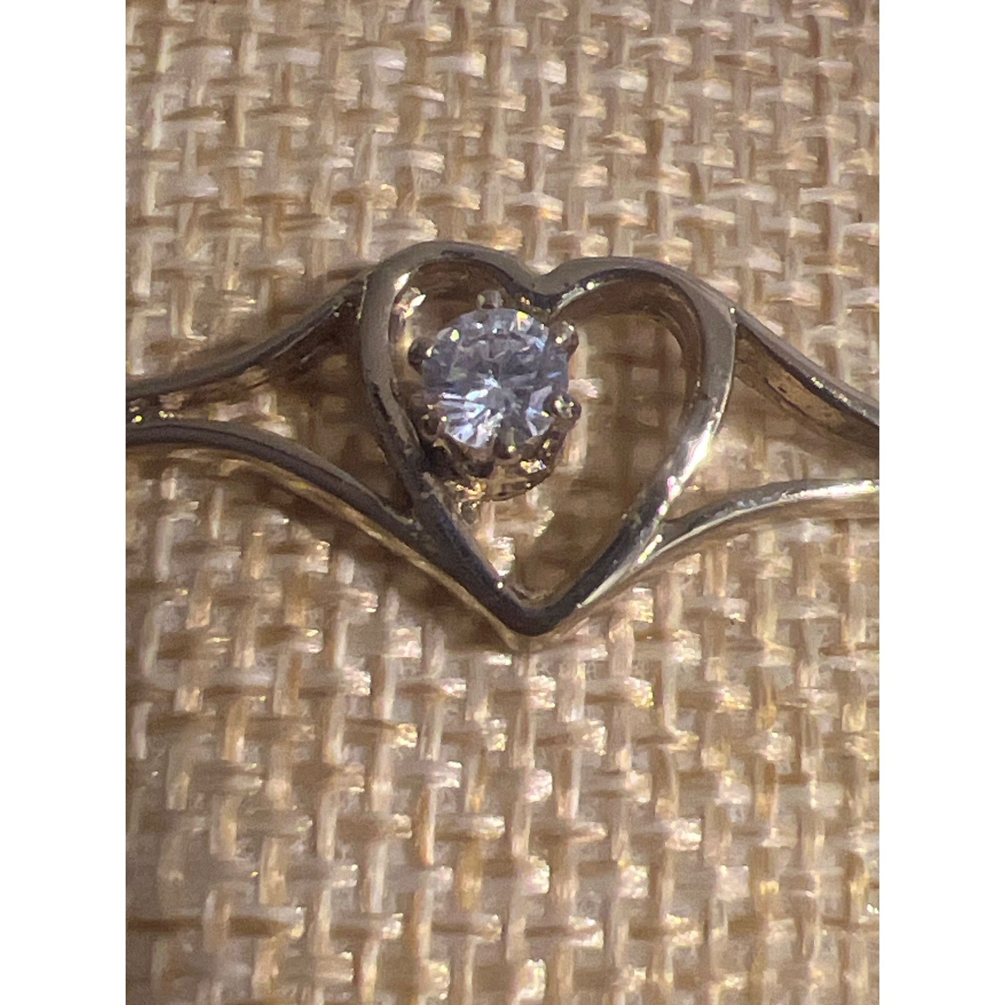 Other Vintage Gold Tone Clamper Bracelet Open Heart Clear Crystal Size ONE SIZE - 3 Thumbnail