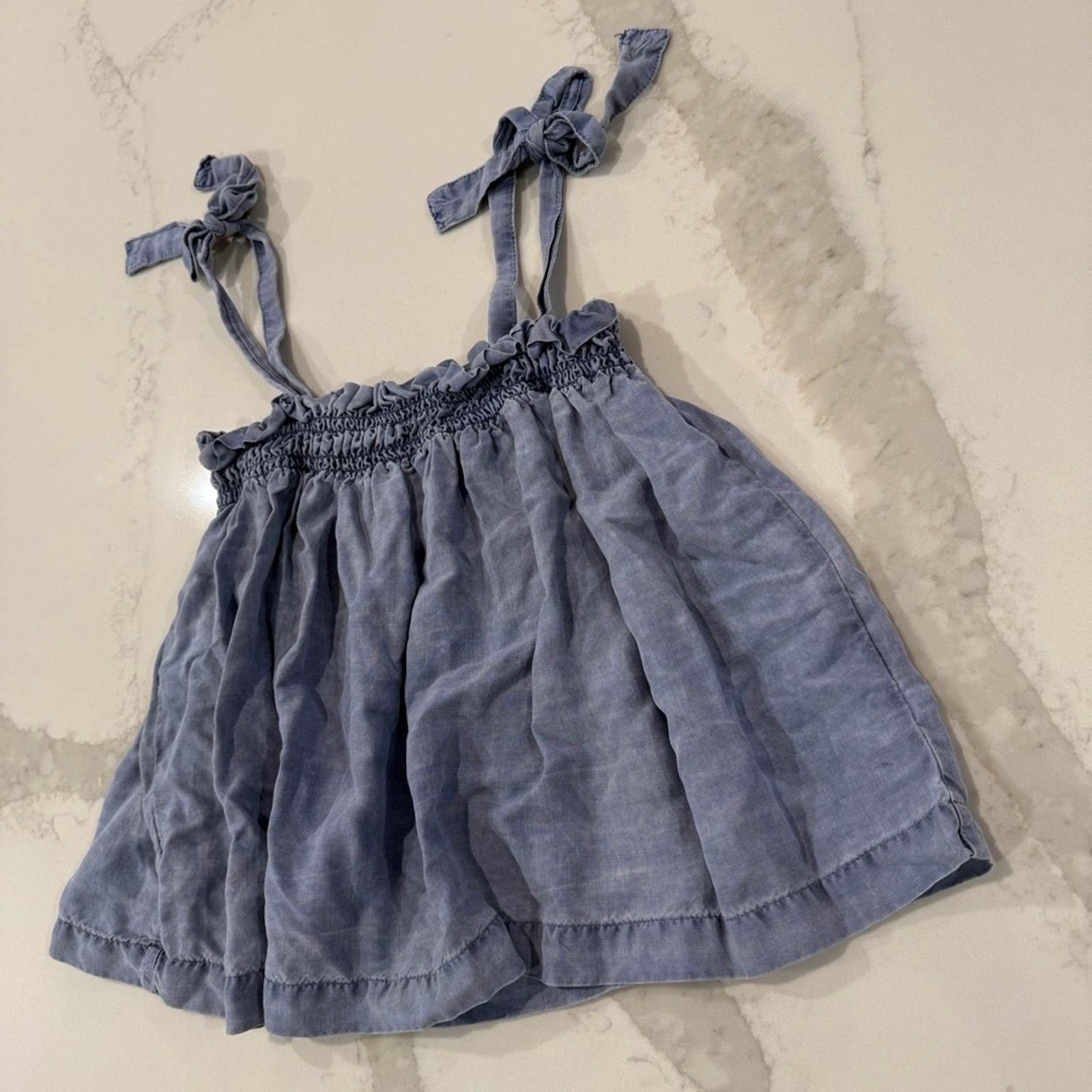 Anthropologie Anthropologie Cloth & Stone Ruffle Chambray Tank Women Small Size S / US 4 / IT 40 - 3 Thumbnail