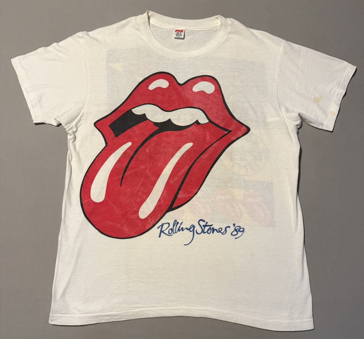 The Rolling Stones Vintage Rolling Stones Guns & Roses Steel Wheels ‘89 T-Shirt Size US XL / EU 56 / 4 - 1 Thumbnail