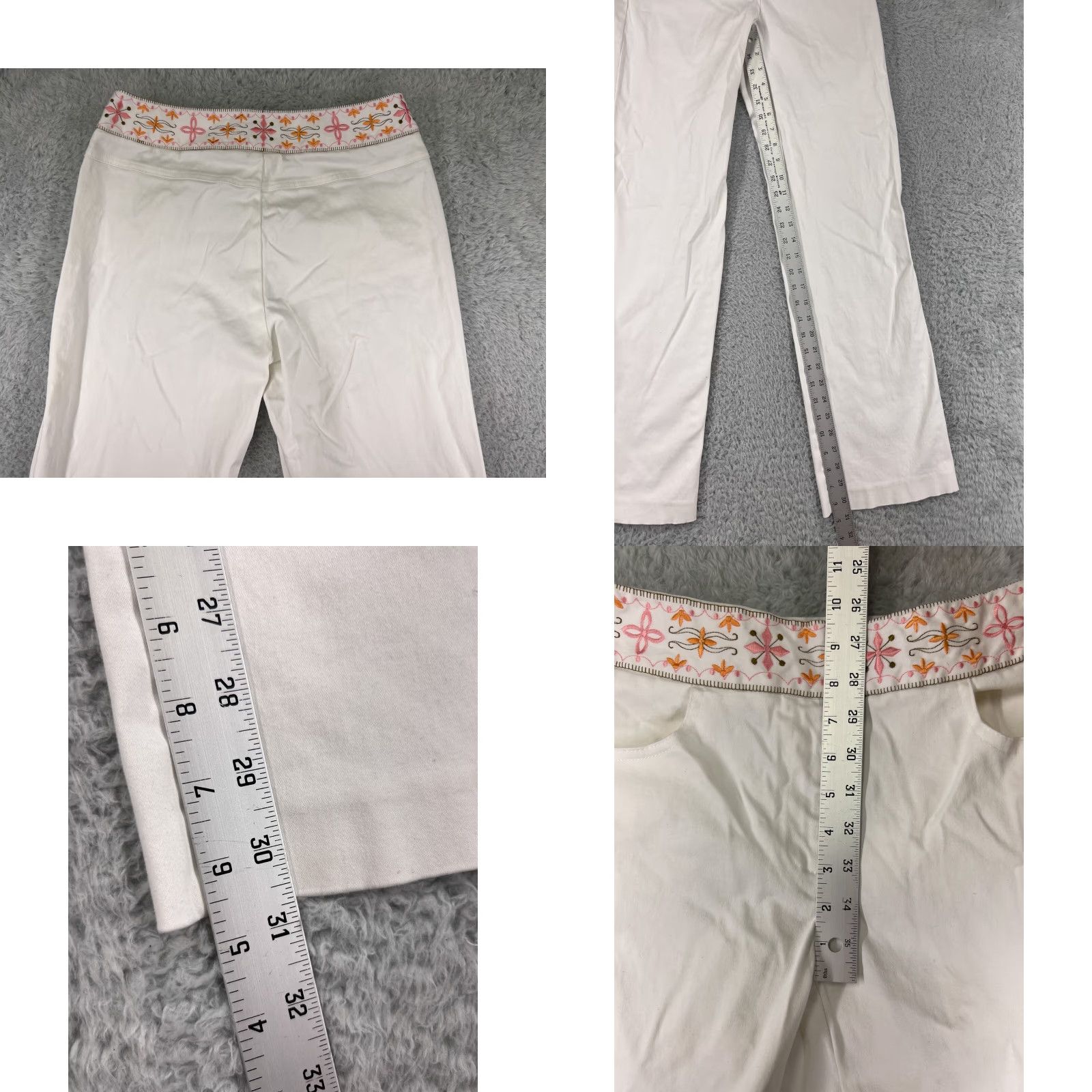 Talbots Talbots Pants Womens 6 White Floral Waist Pockets Vintage Made USA Outdoors Size 28" / US 6 / IT 42 - 8 Thumbnail