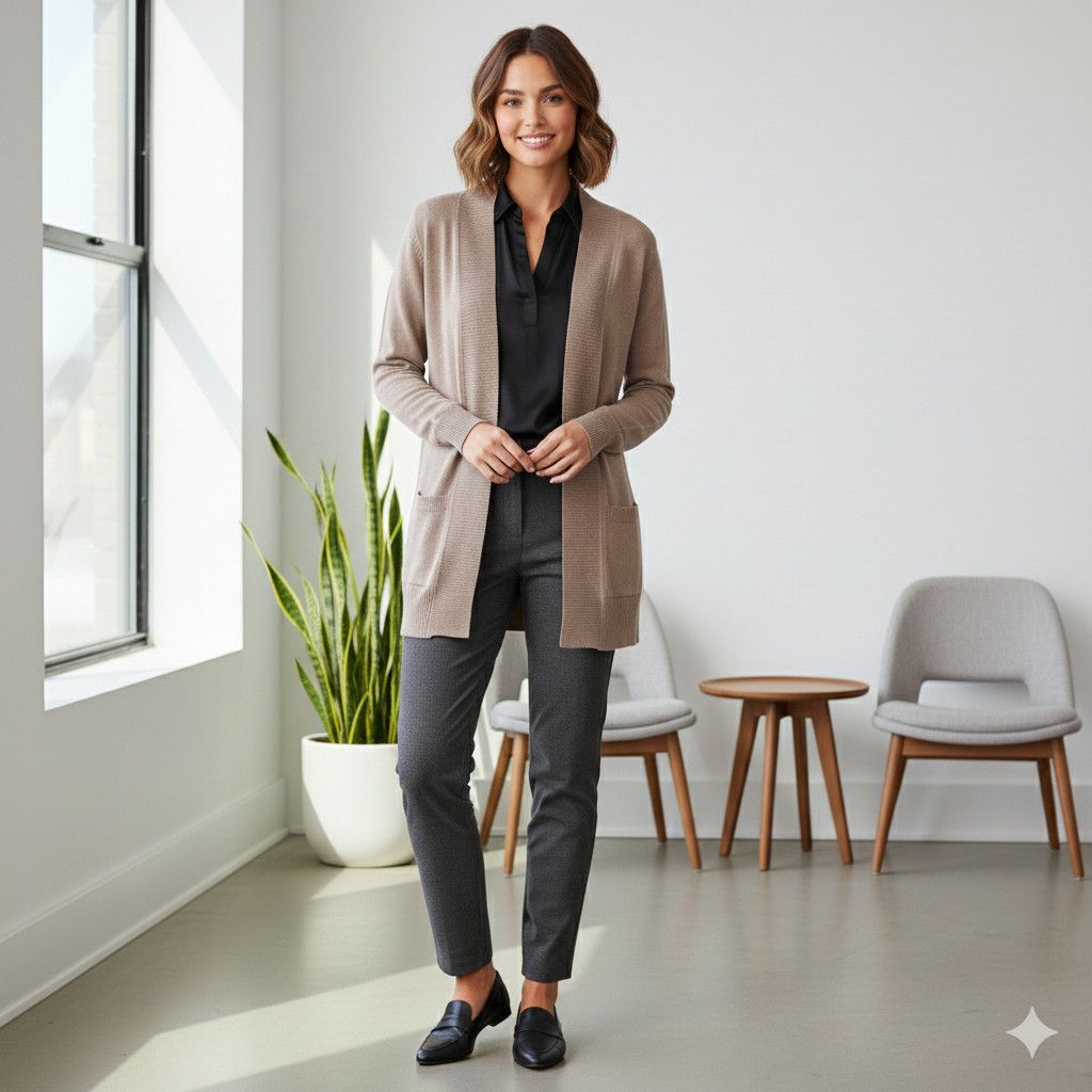 Other Cielo Size S/M Cardigan Camel Beige Taupe Open Front Sweater Size M / US 6-8 / IT 42-44 - 11 Thumbnail