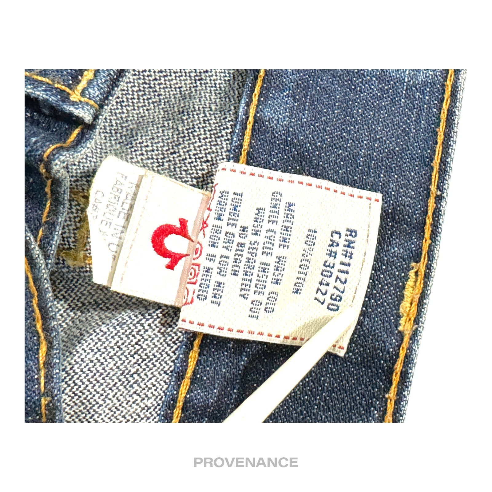 True Religion 🔴 True Religion Blue Denim Jeans - Brown Suede Trim - 31 Size US 31 - 5 Thumbnail