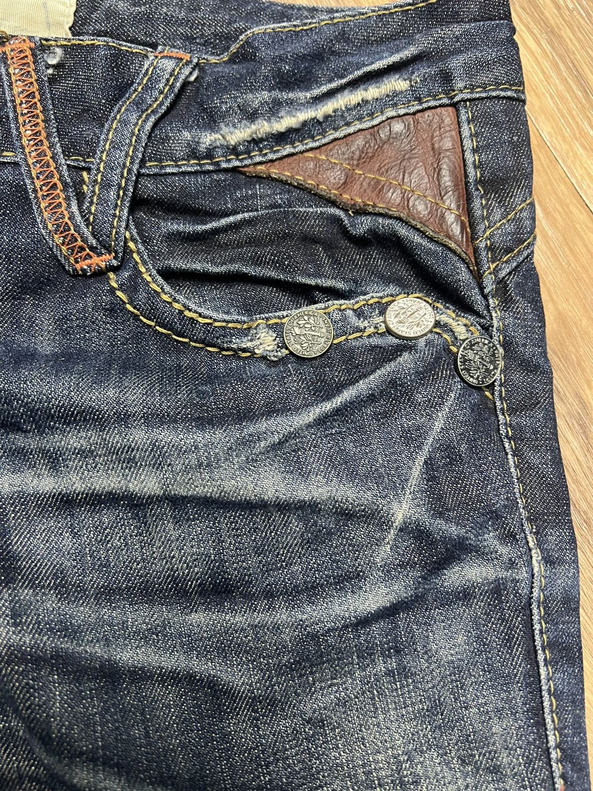 If Six Was Nine Lolita Jeans Y2K Vintage Distressed Bootcut Denim Pants (41) Size 26" / US 2 / IT 38 - 7 Thumbnail