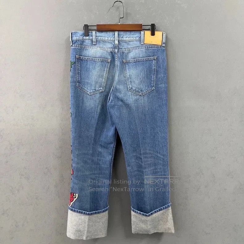 Gucci Gucci Floral Embroidered Denim Fisherman Pants - dmc. Size US 32 / EU 48 - 2 Thumbnail