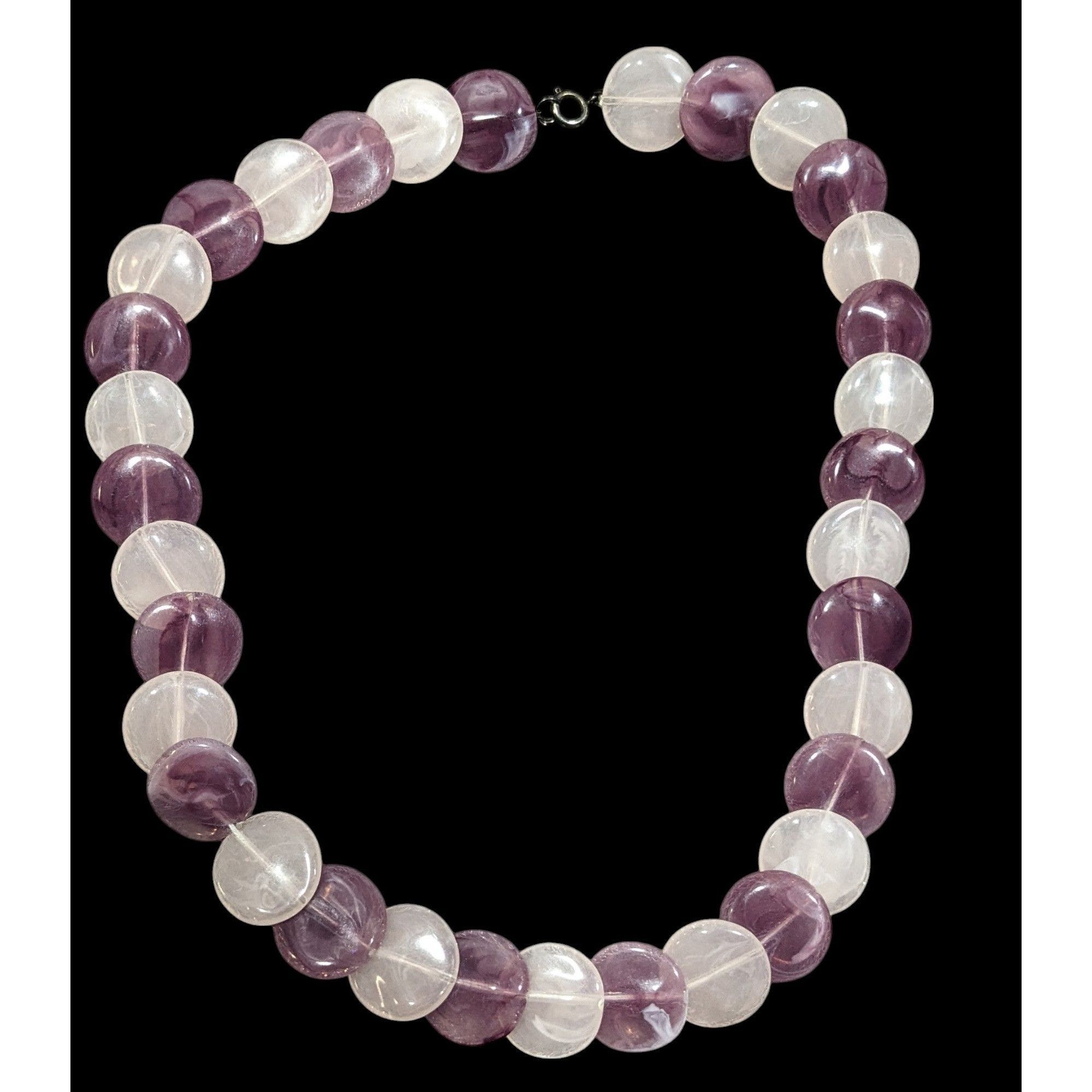 Other White And Purple Marbled Plastic Disc Beaded Necklace Size ONE SIZE - 1 Thumbnail