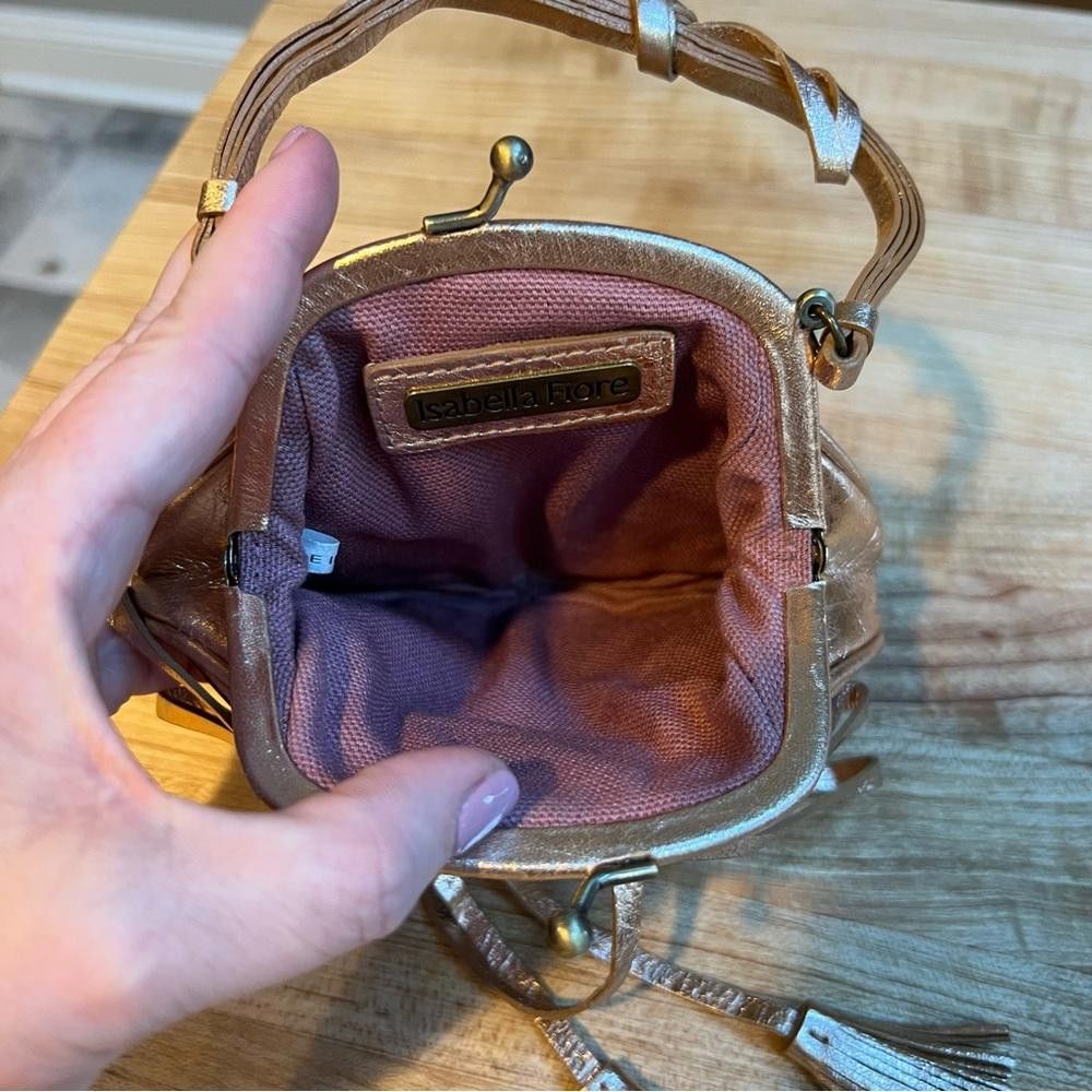 Designer Isabella Fiore Minibag Metallic Rose Gold Leather Size ONE SIZE - 6 Thumbnail