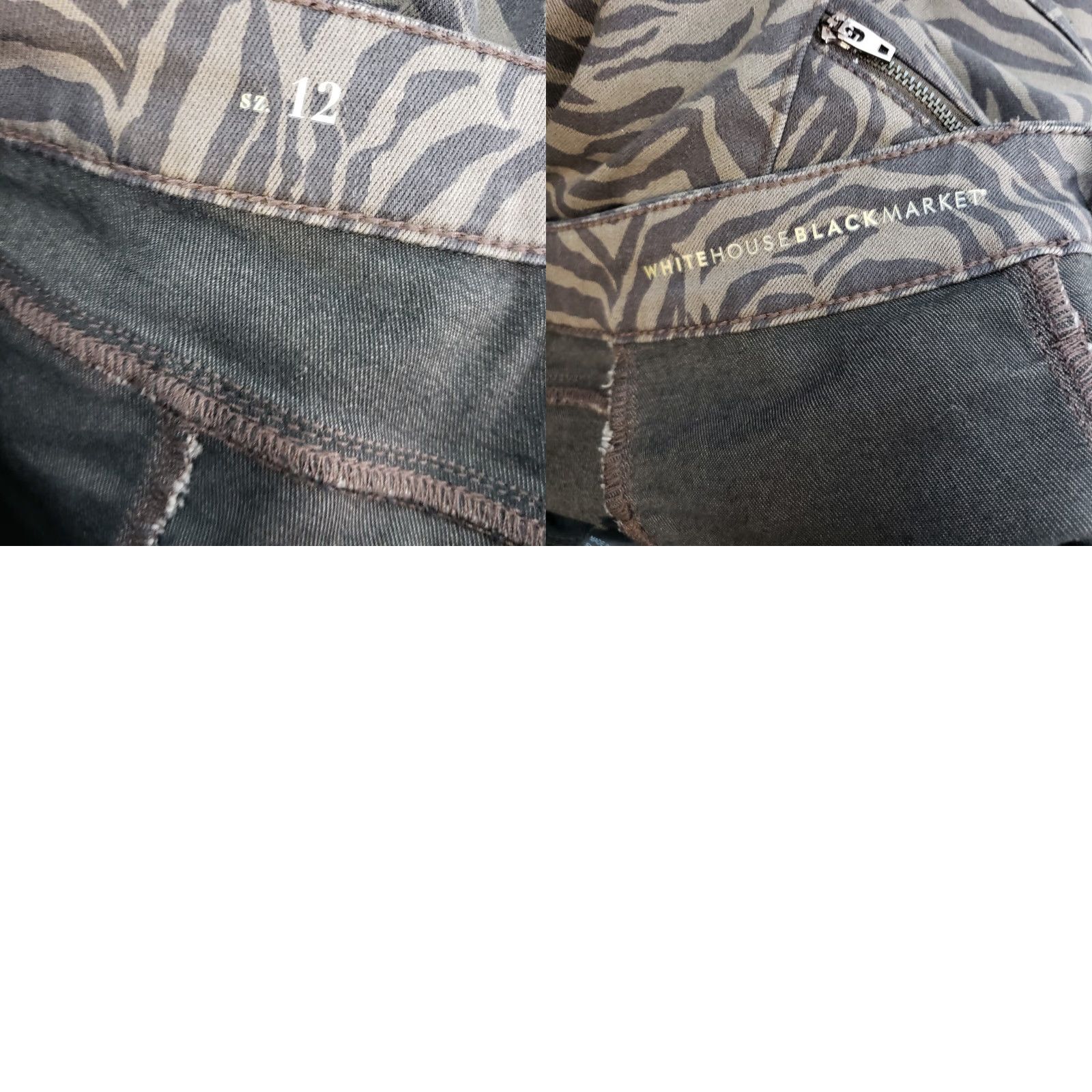 White House Black Market White House Black Market Jeans Womens Skinny Crop Sz 12 Brown Animal Print Size 34" / US 12 / IT 48 - 8 Thumbnail