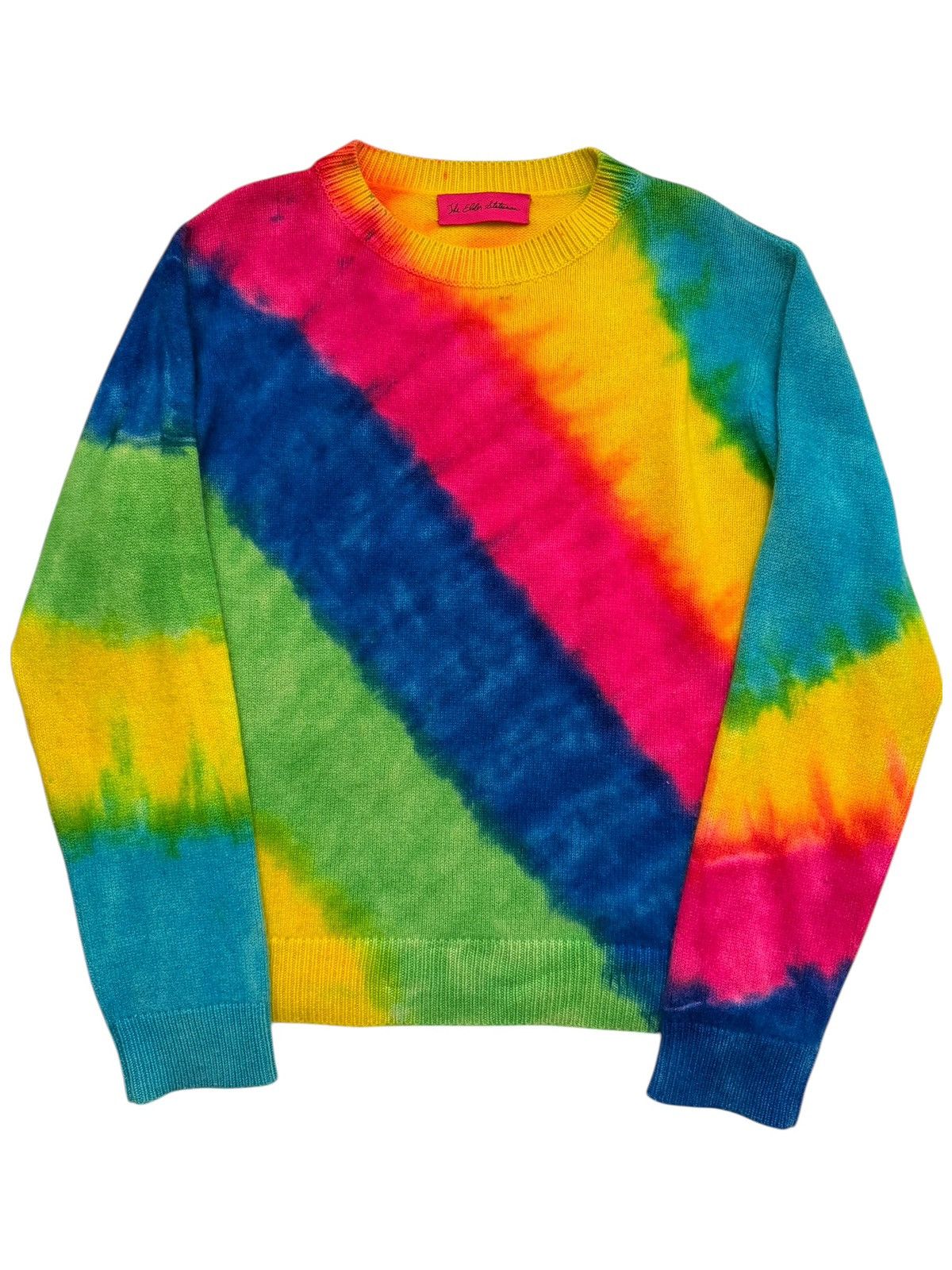 The Elder Statesman Cashmere Tie-dye Rainbow Gradient Knit Sweater Size US XL / EU 56 / 4 - 1 Thumbnail