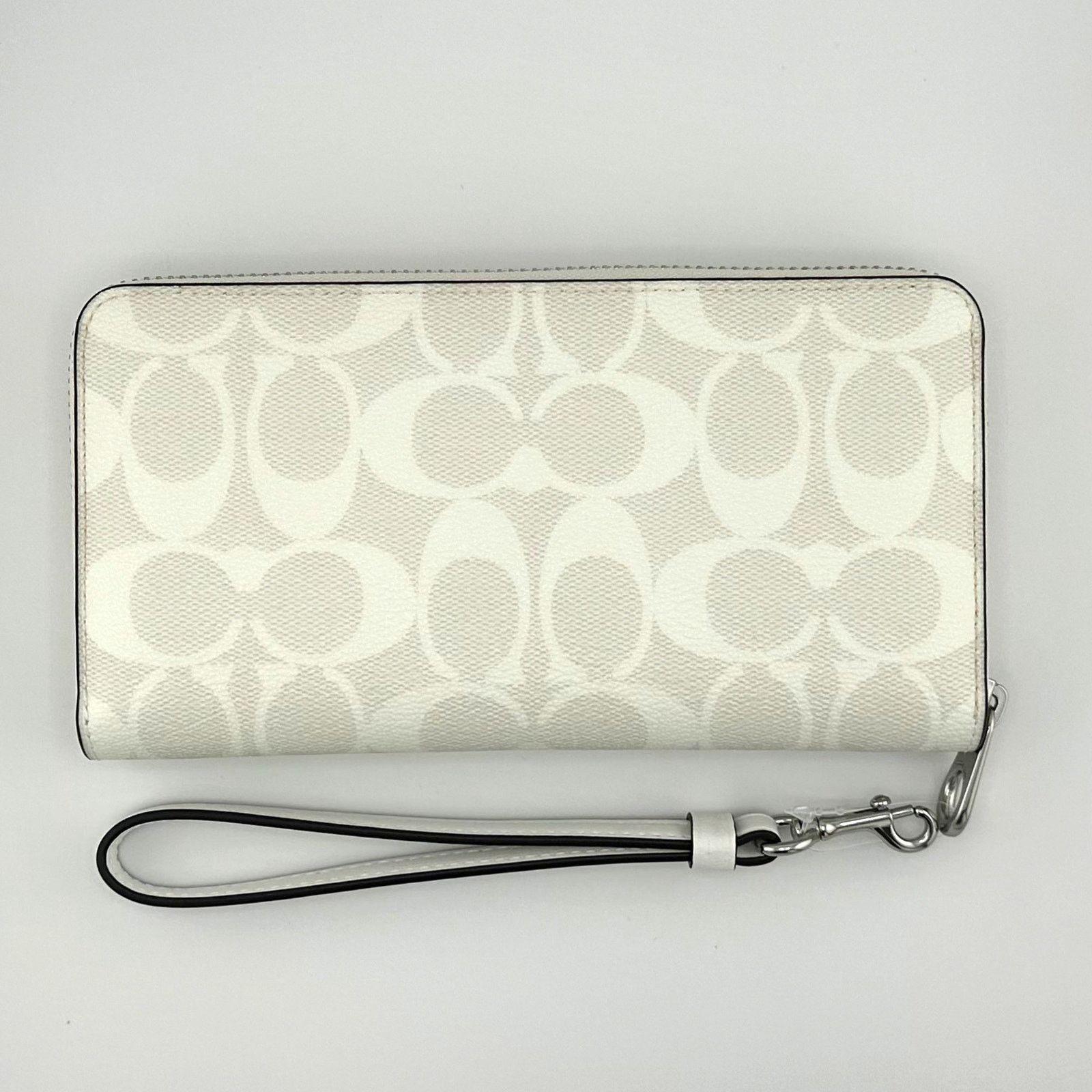 Coach Coach Boxed Long Zip Around Wallet Sig Canvas in White CN051 Size ONE SIZE - 3 Thumbnail